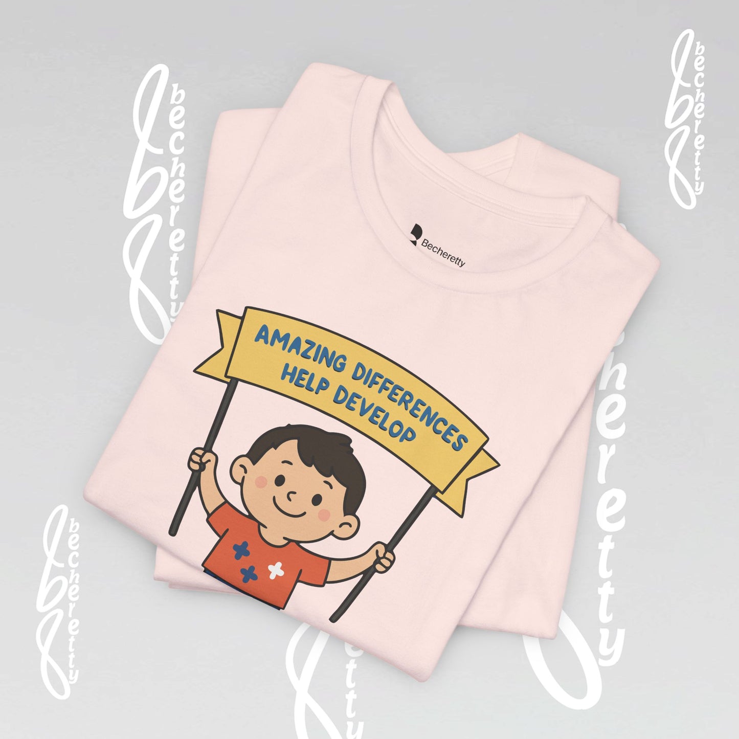 Autism Awareness T-shirt - Different, Not Less - Graphic Becheretty - Casual & Spread Positivity