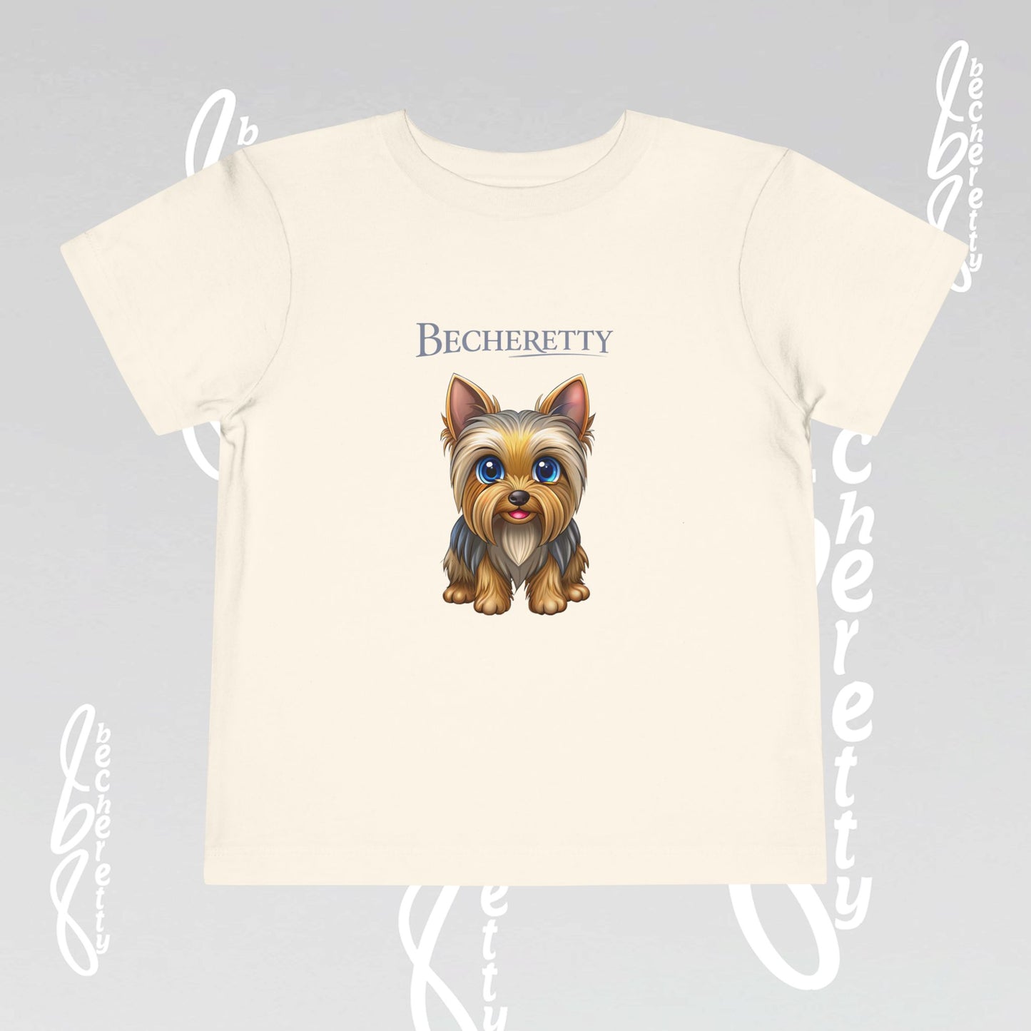 Toddler T-Shirt short sleeve - Cute Yorkie Graphic Becheretty - Perfect for Yorkie Lovers