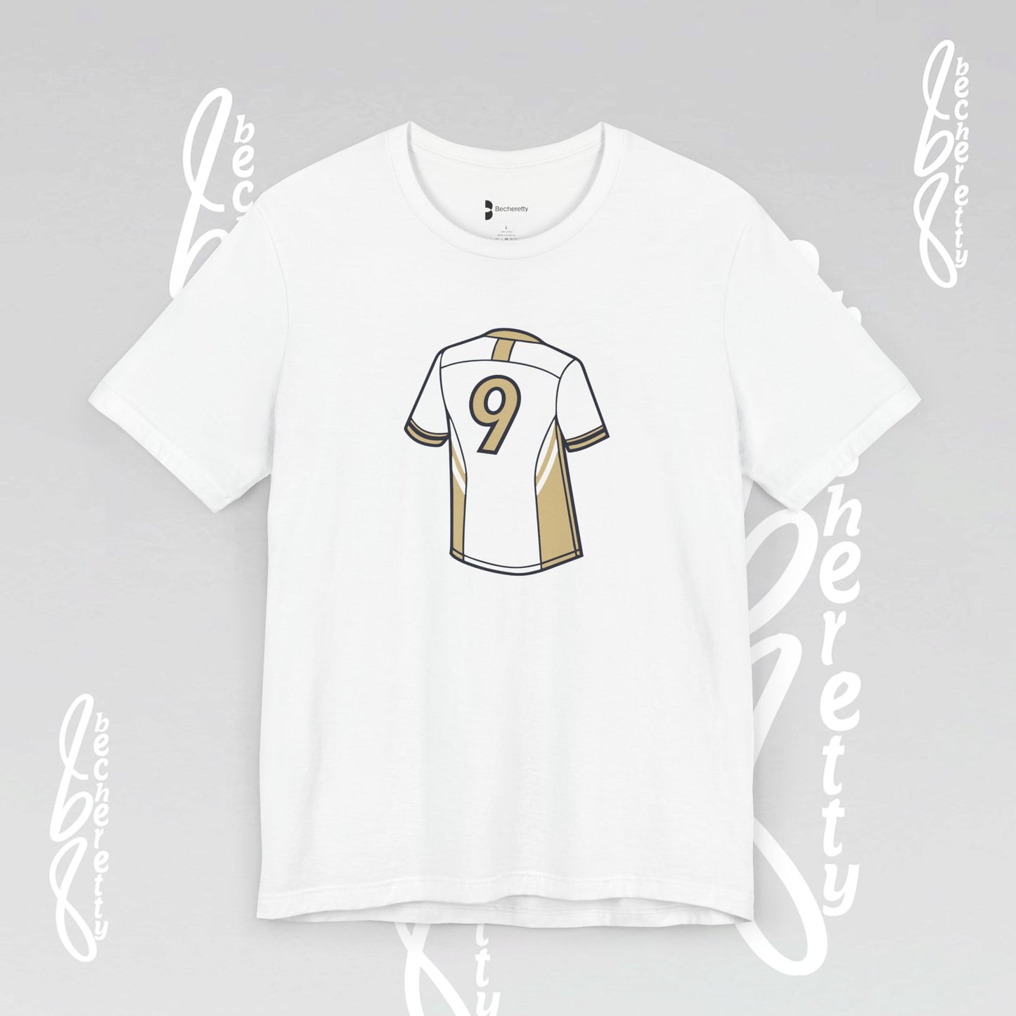 Soccer T-Shirt - Number 9 - Minimalist Graphic Becheretty - Athletic apparel - Everyday Fashion