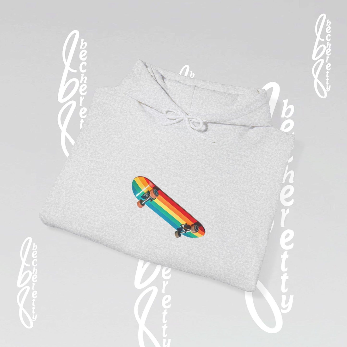 Rainbow Skateboard Graphic Hoodie Becheretty - Unisex - Perfect Gift for Skaters Lovers