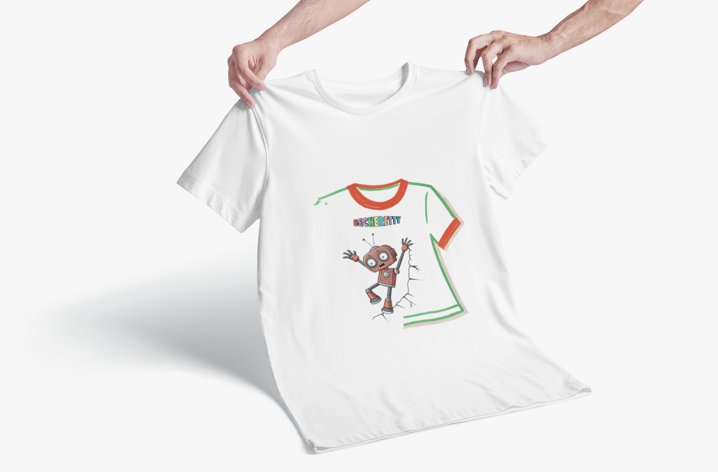 Toddler T-Shirt - Funny Robot Character Becheretty - Casual Kids outfit