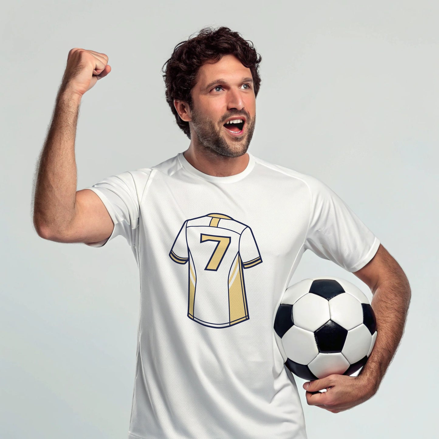 Soccer T-shirt - Number 7 - Unisex - Minimalist graphic Becheretty - Casual Wear - Team Spirit