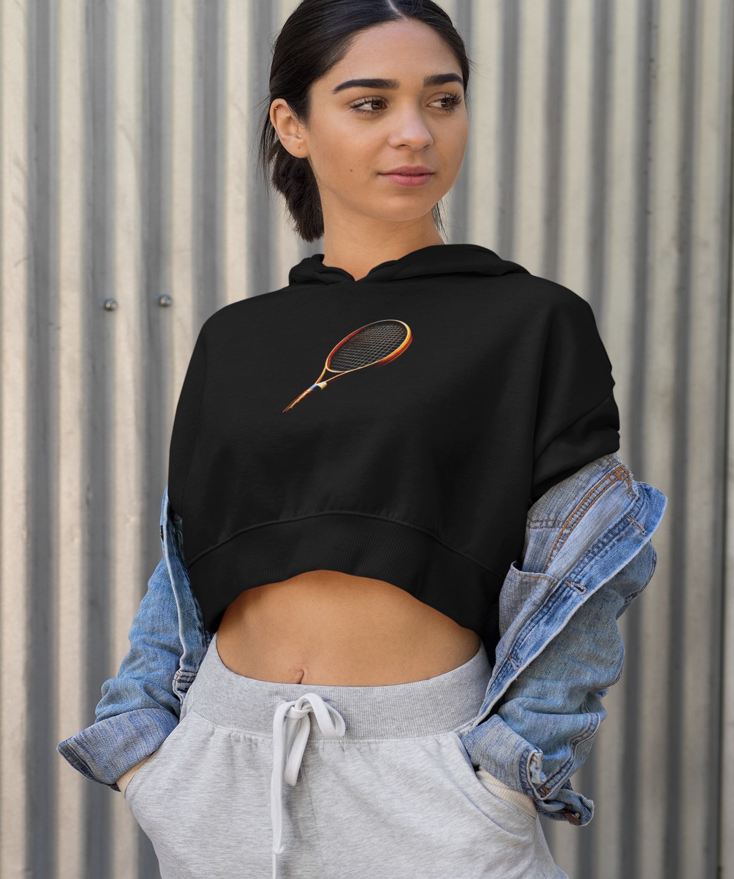 Tennis Crop Hoodie - Becheretty Graphic - Sporty Sweatshirt - Tennis Lover Gift, Casual Style, Tennis Apparel, Workout Hoodie