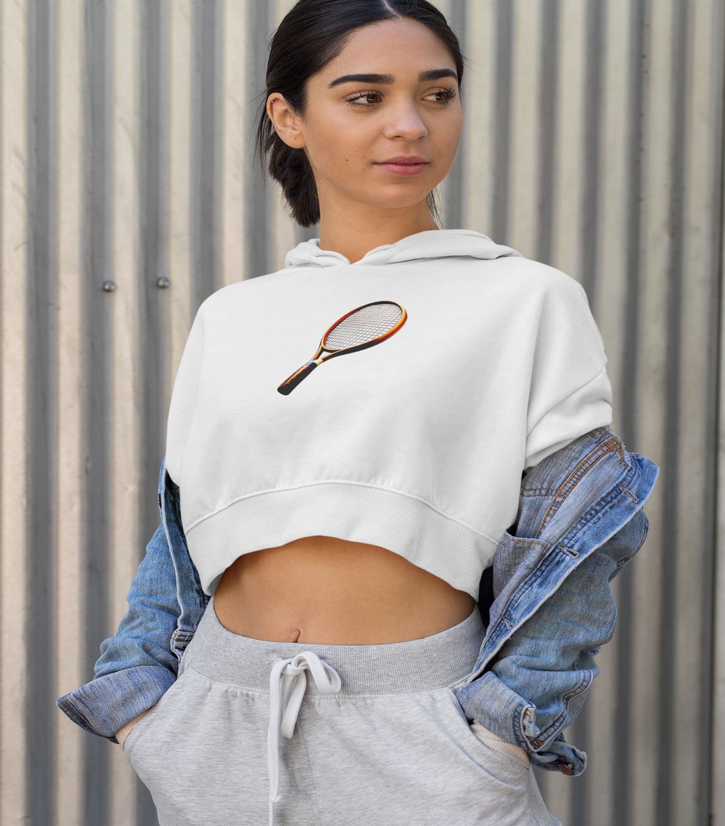 Tennis Crop Hoodie - Becheretty Graphic - Sporty Sweatshirt - Tennis Lover Gift, Casual Style, Tennis Apparel, Workout Hoodie