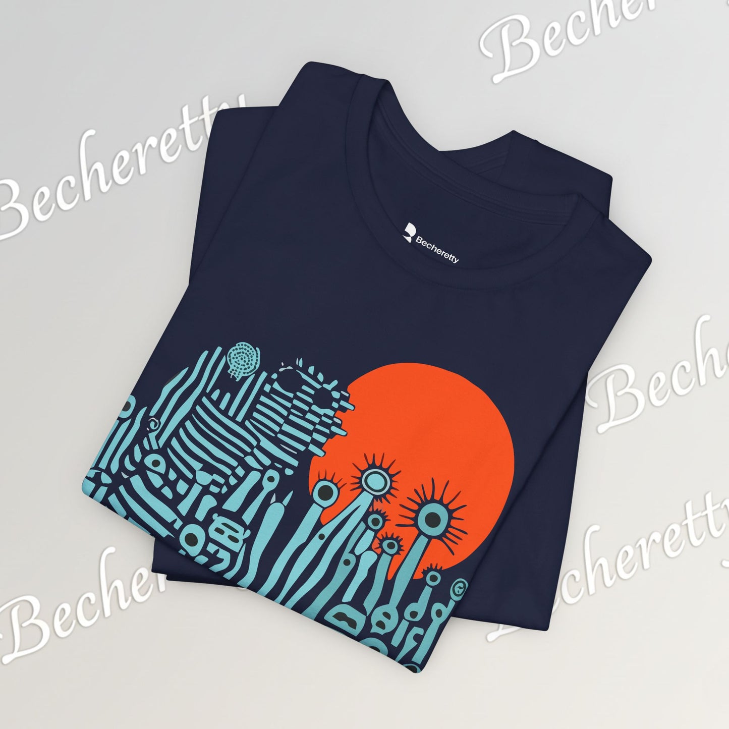 Sunset Wildflowers T-Shirt — Minimal Floral Graphic Tee - Playful statement - Wearable Art