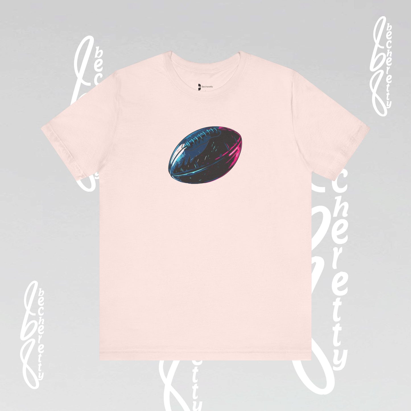 American Football T-Shirt - Art Graphic Becheretty. Game day, casual wear, unique design.