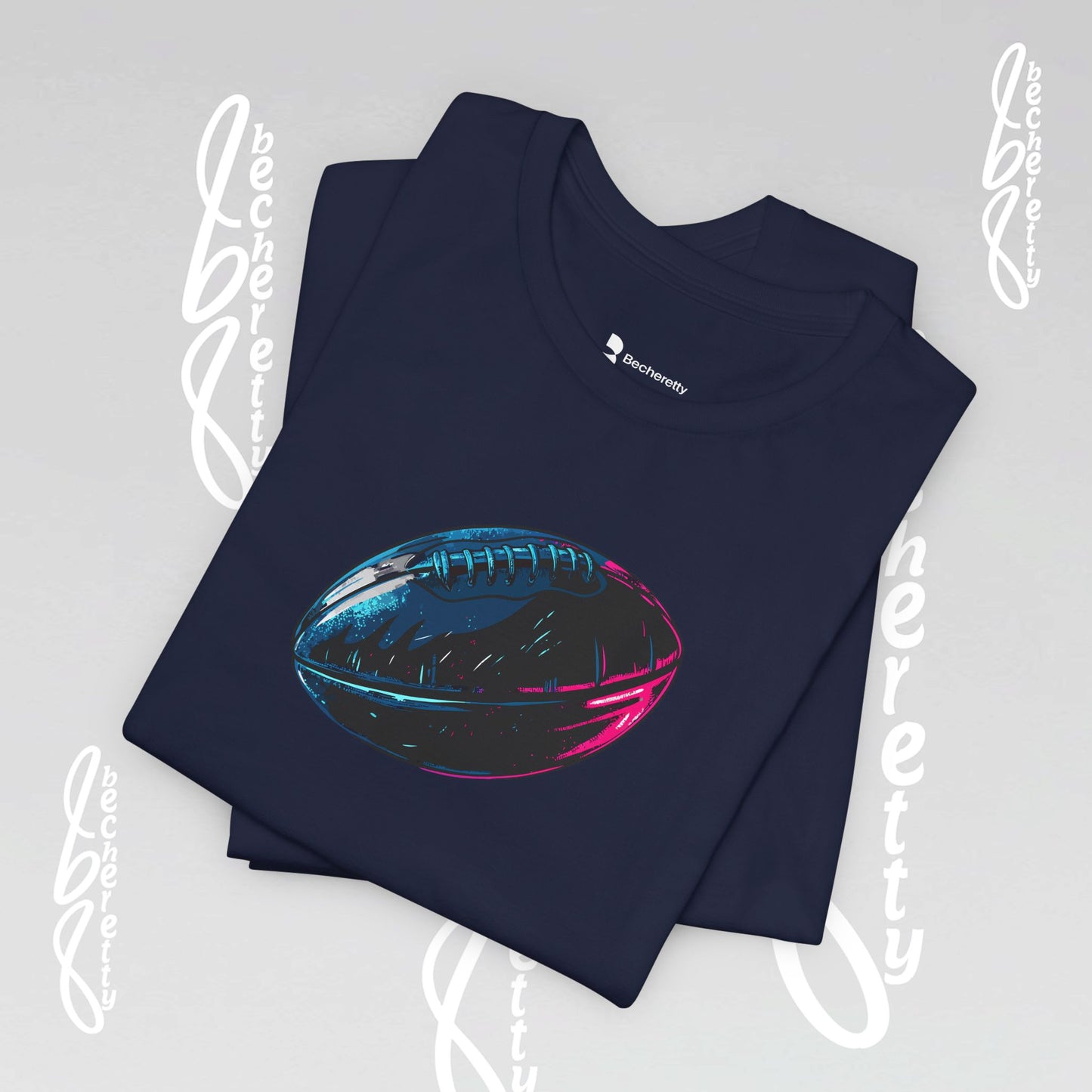 American Football T-Shirt - Art Graphic Becheretty. Game day, casual wear, unique design.
