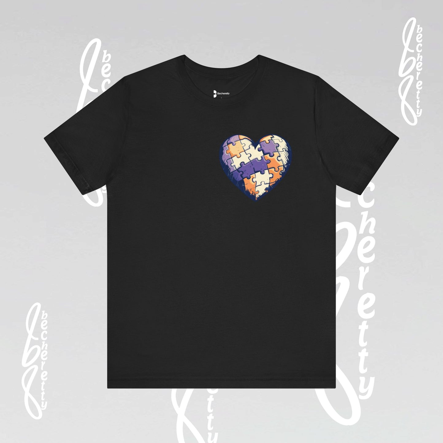 Artistic Puzzle Heart Tee - Autism Awareness Graphic Shirt