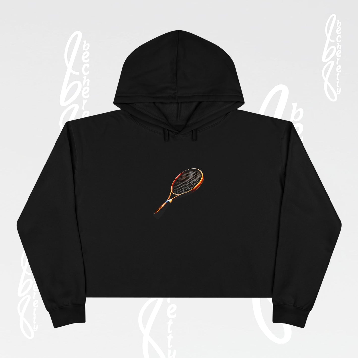 Tennis Crop Hoodie - Becheretty Graphic - Sporty Sweatshirt - Tennis Lover Gift, Casual Style, Tennis Apparel, Workout Hoodie