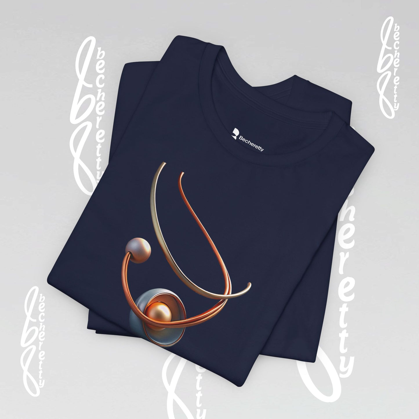 Artistic Graphic T-Shirt Becheretty - Stylish Necklace Design - Casual Wear, Gift for Art Lovers, Summer Fashion, Everyday Comfort