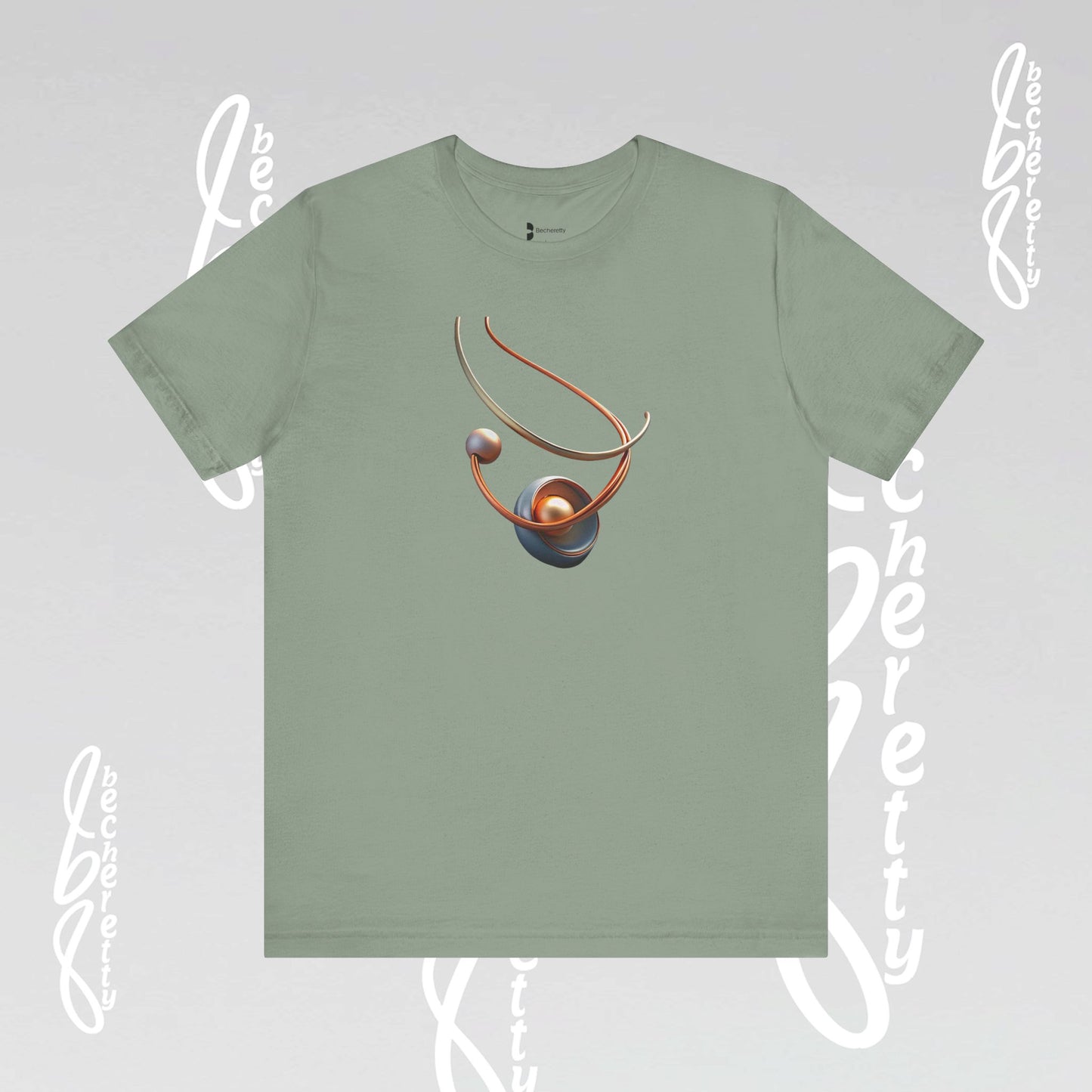 Artistic Graphic T-Shirt Becheretty - Stylish Necklace Design - Casual Wear, Gift for Art Lovers, Summer Fashion, Everyday Comfort