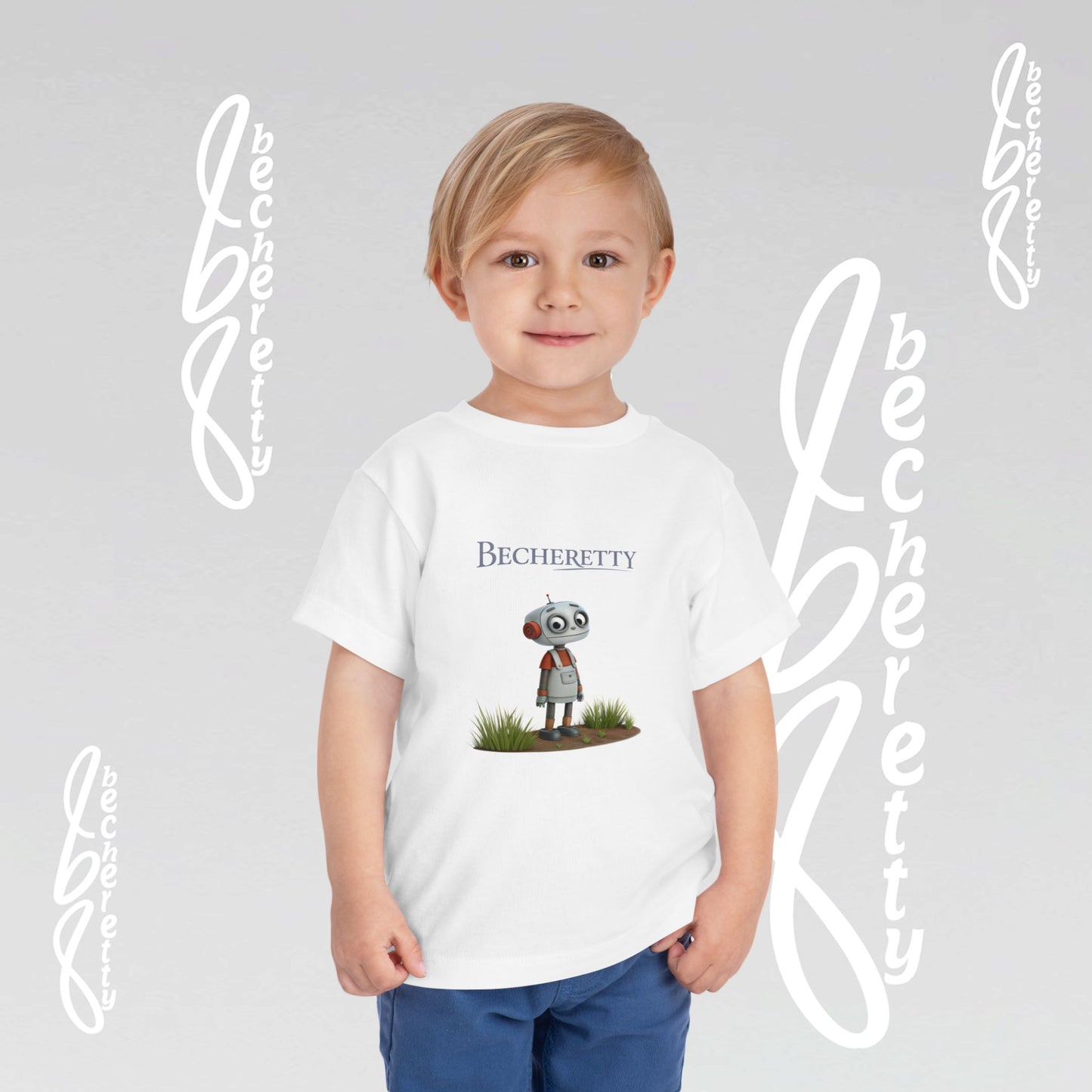 Toddler T'Shirt Short Sleeve - Cute Robot - Becheretty Graphic Design