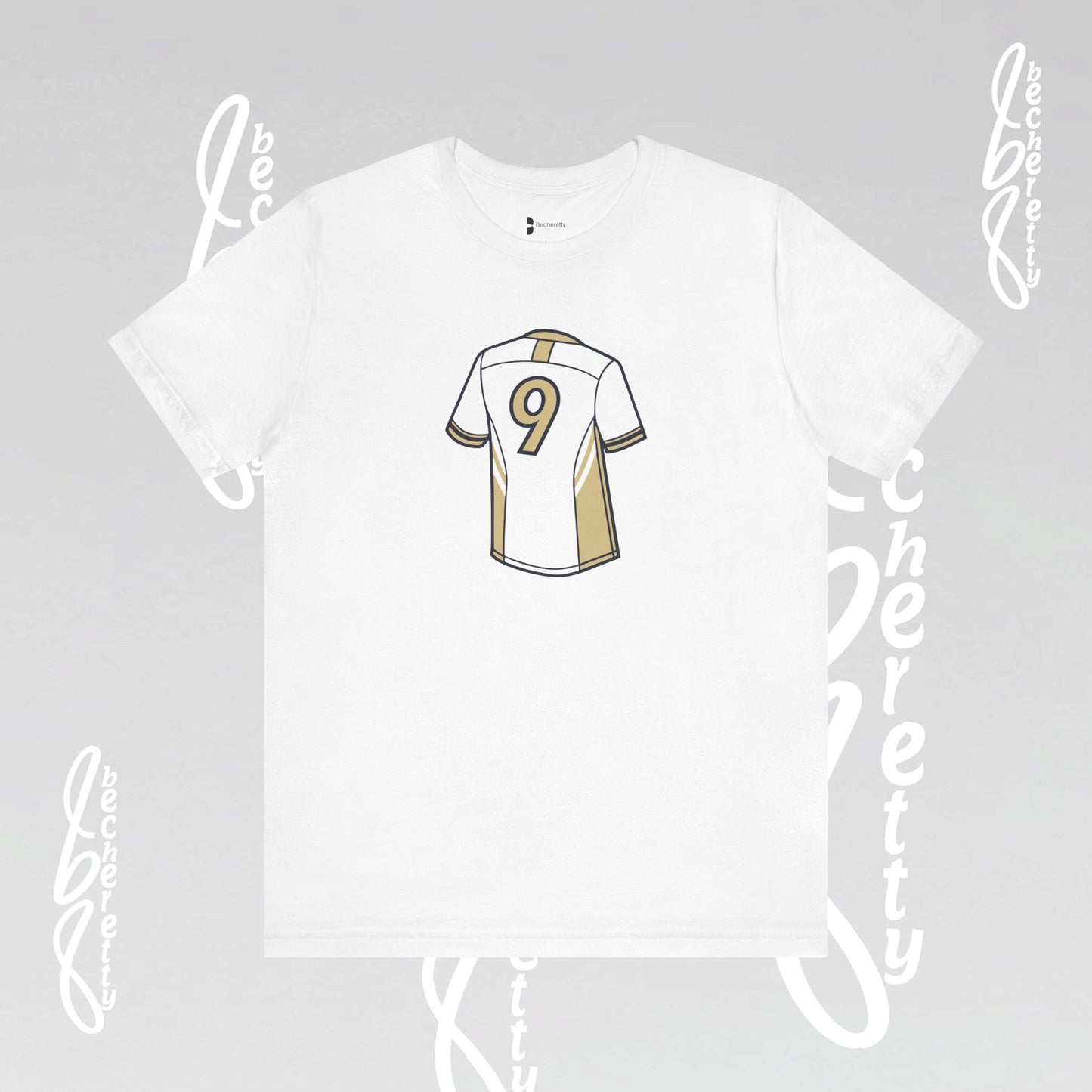 Soccer T-Shirt - Number 9 - Minimalist Graphic Becheretty - Athletic apparel - Everyday Fashion