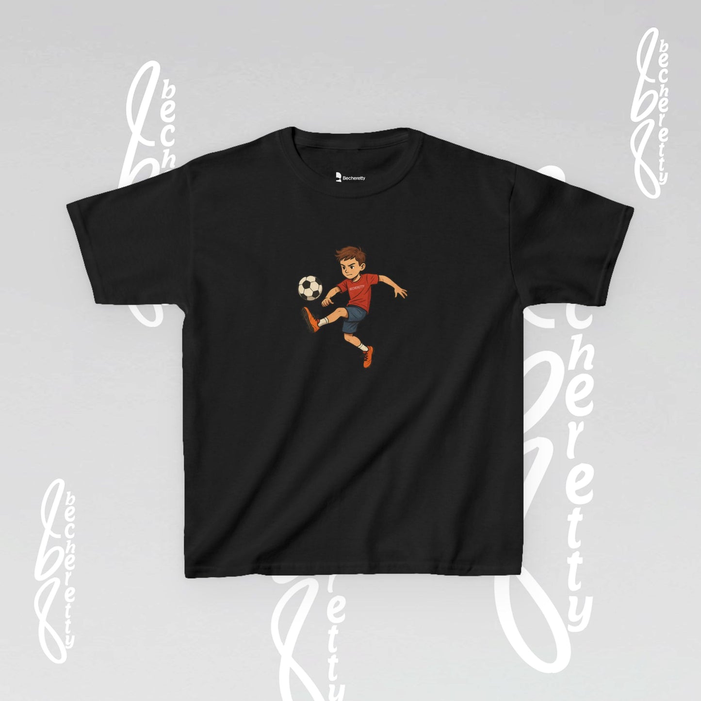 Kids Soccer Tee - Becheretty - Perfect for Sports Fans, Birthday Gifts, Team Outfits, Playdates, Summer Fun