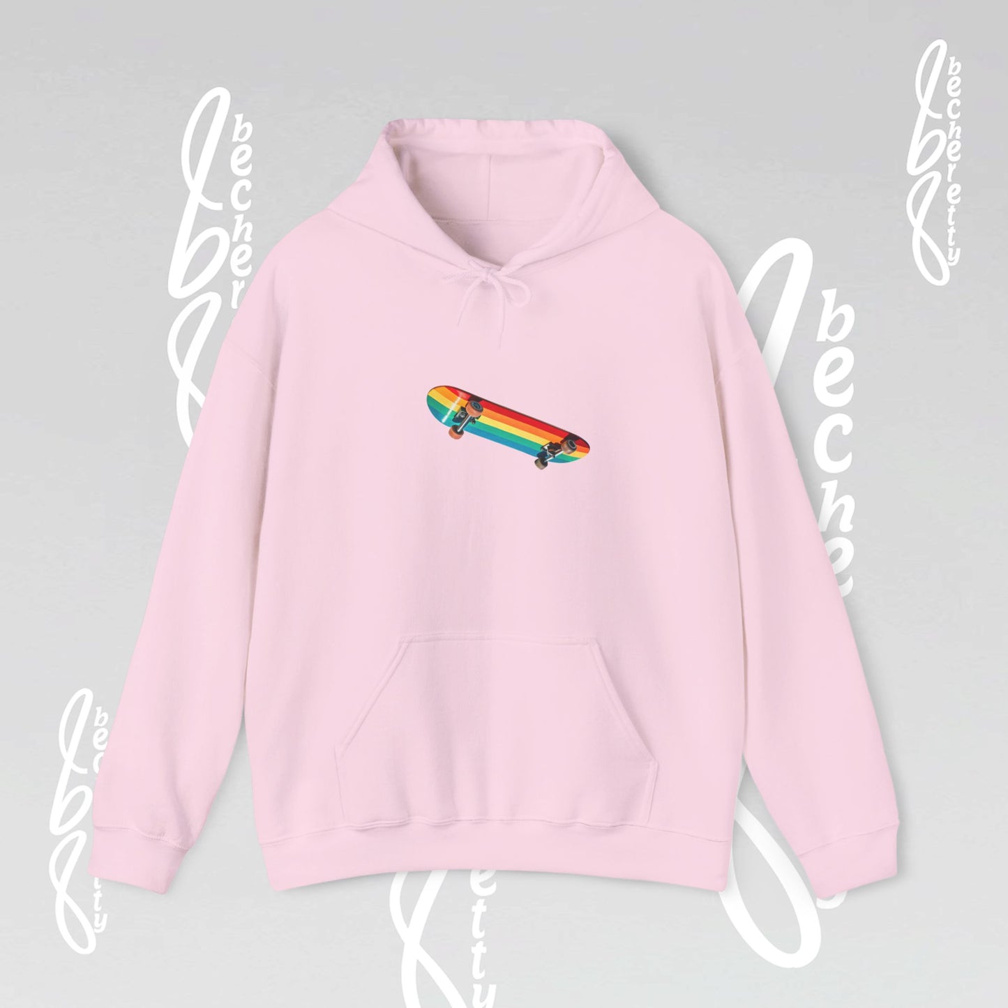 Rainbow Skateboard Graphic Hoodie Becheretty - Unisex - Perfect Gift for Skaters Lovers