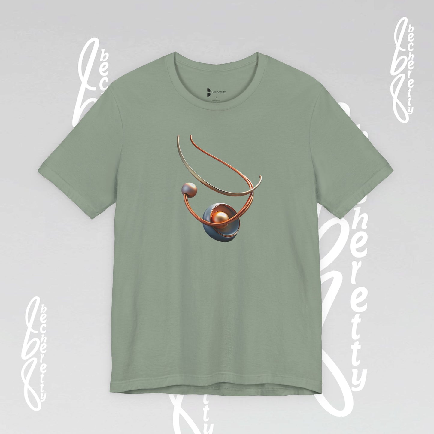 Artistic Graphic T-Shirt Becheretty - Stylish Necklace Design - Casual Wear, Gift for Art Lovers, Summer Fashion, Everyday Comfort