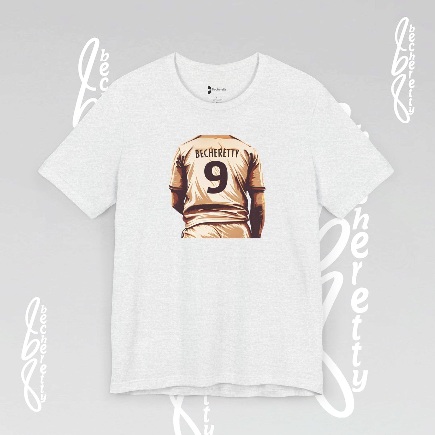 Soccer T-shirt Number 9 - Graphic Becheretty - Perfect Gift for Soccer Fans - Game Day, Casual Wear