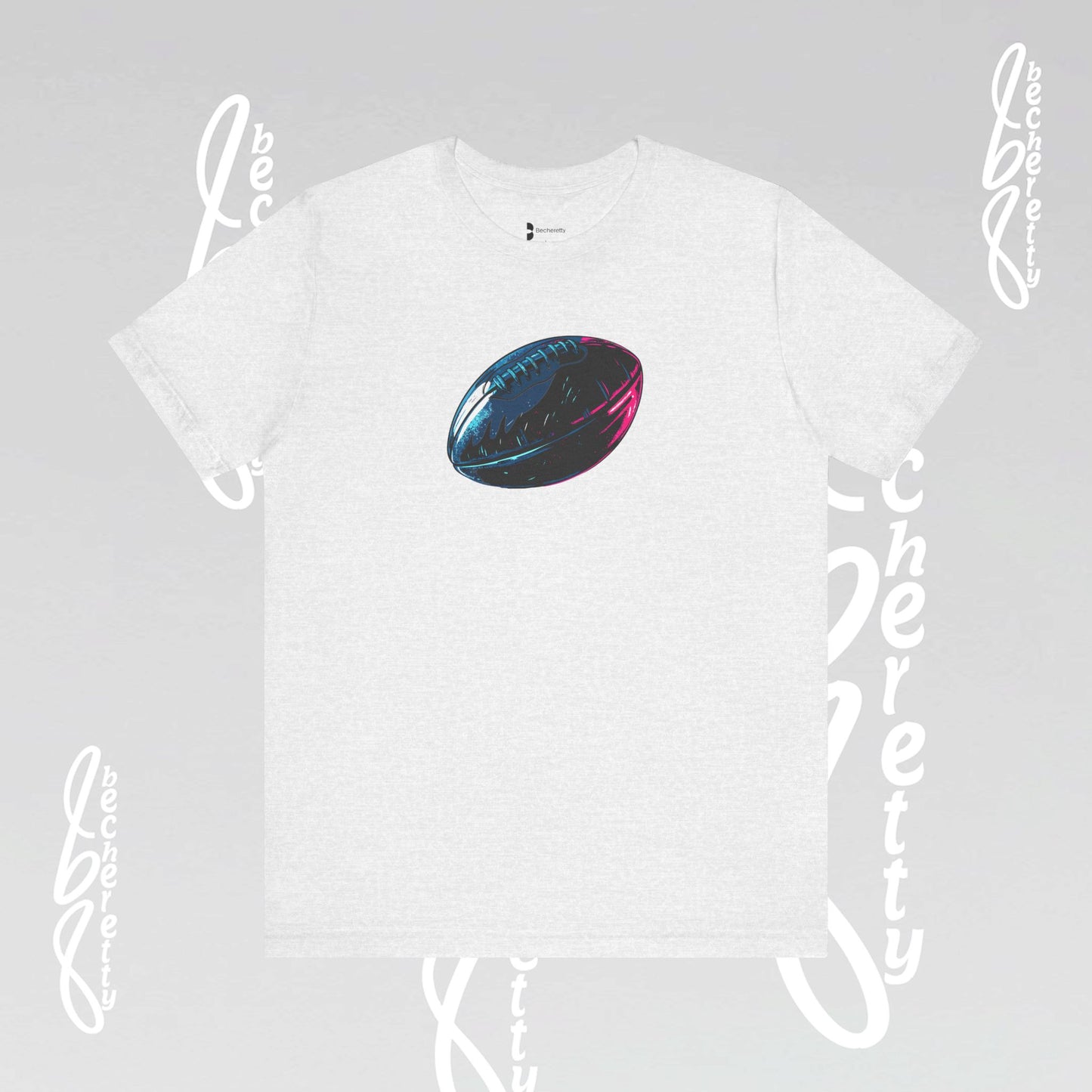 American Football T-Shirt - Art Graphic Becheretty. Game day, casual wear, unique design.
