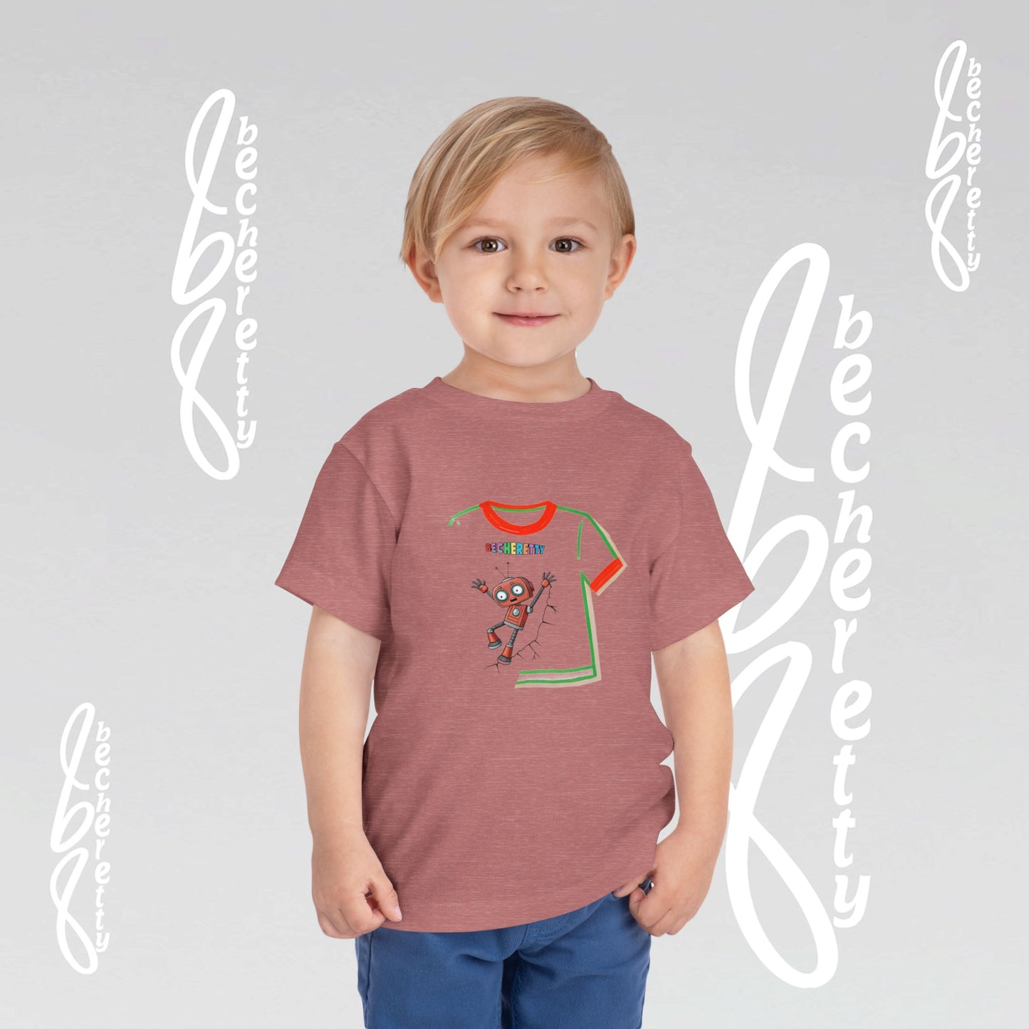 Toddler T-Shirt - Funny Robot Character Becheretty - Casual Kids outfit