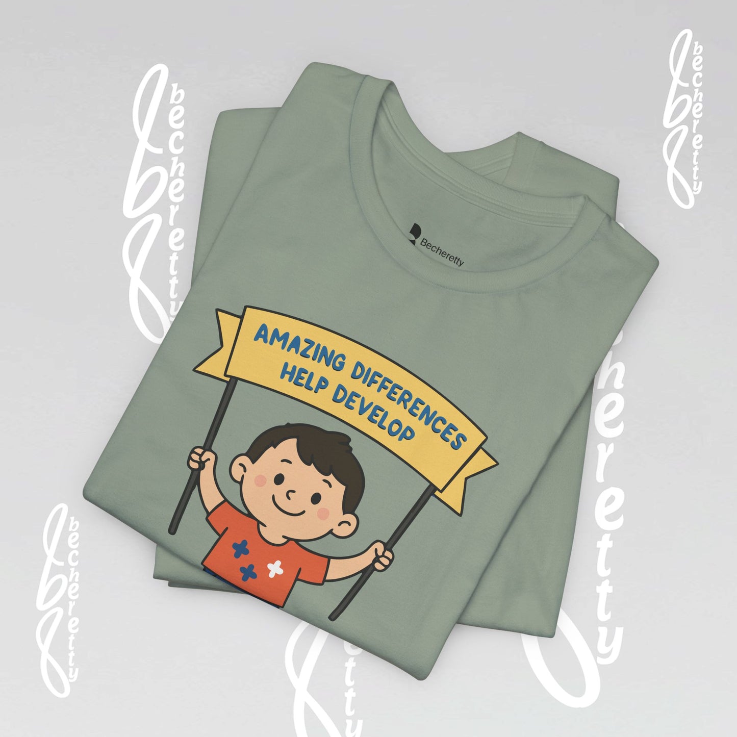 Autism Awareness T-shirt - Different, Not Less - Graphic Becheretty - Casual & Spread Positivity