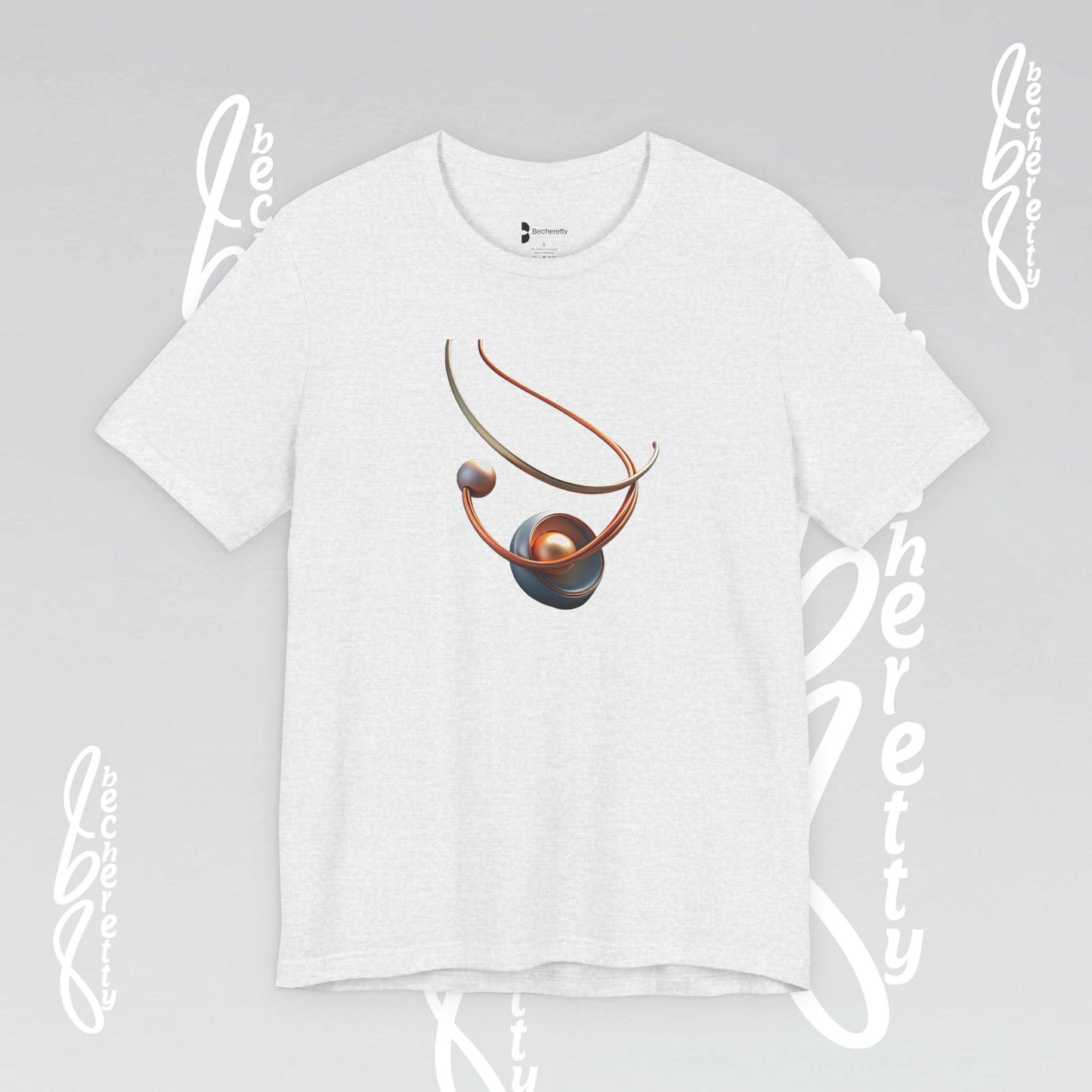Artistic Graphic T-Shirt Becheretty - Stylish Necklace Design - Casual Wear, Gift for Art Lovers, Summer Fashion, Everyday Comfort