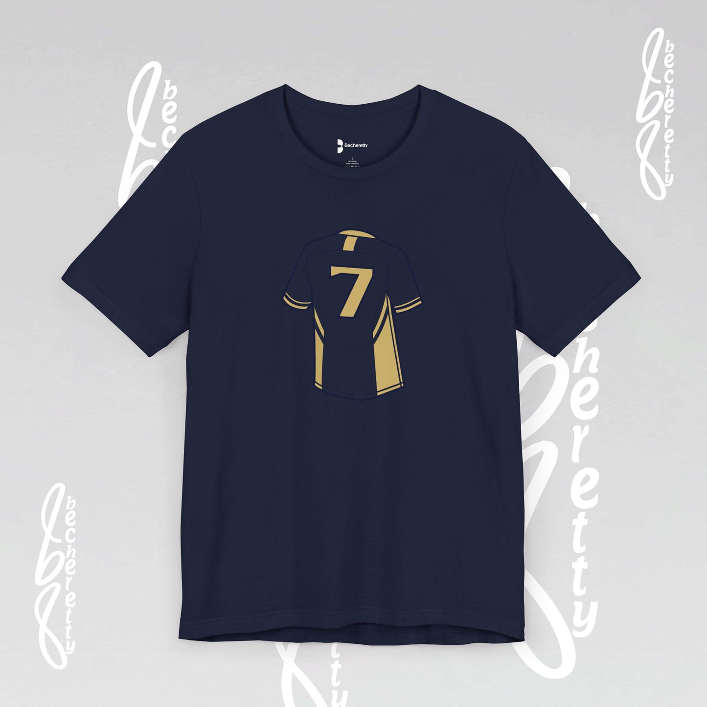 Soccer T-shirt - Number 7 - Unisex - Minimalist graphic Becheretty - Casual Wear - Team Spirit
