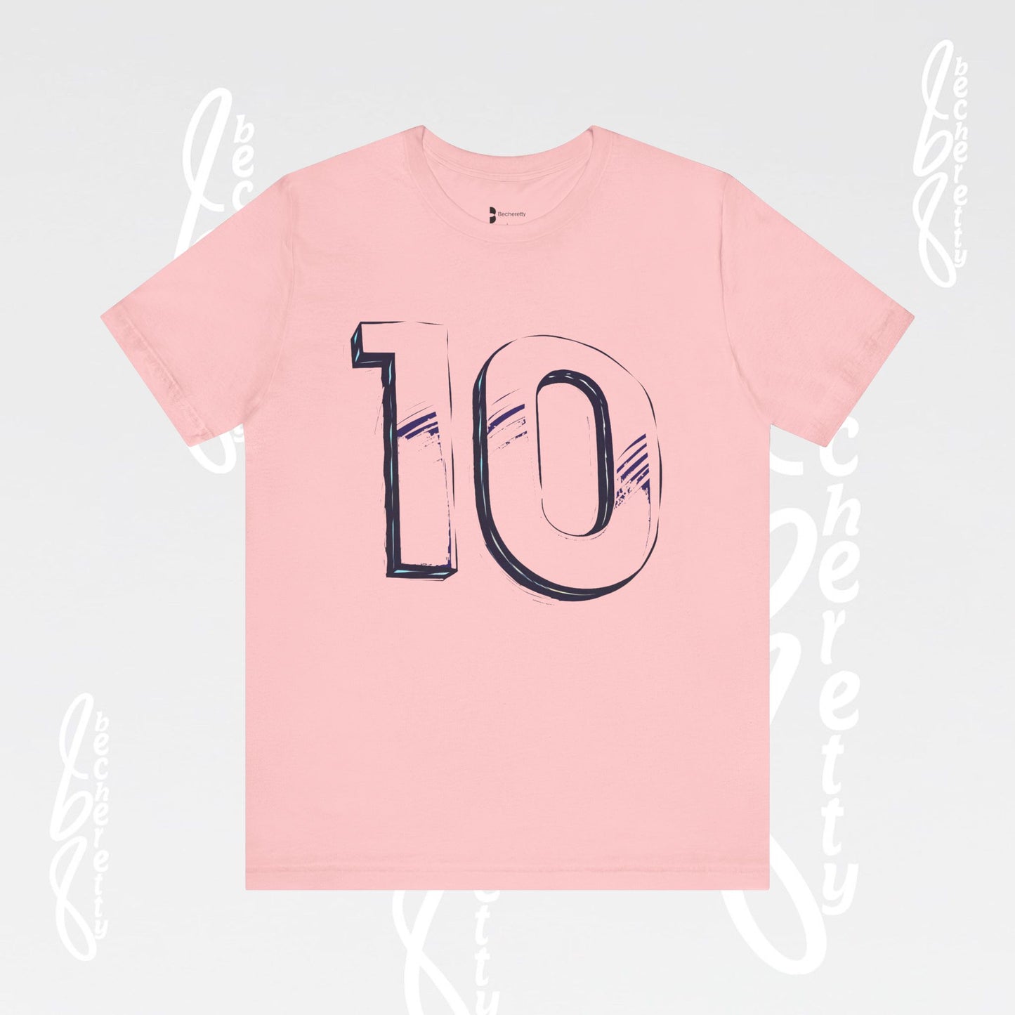 Stylish Unisex Tee - Number 10 - Casual Everyday Wear, Unique Gift Sports Lovers, Becheretty Graphic, Team Spirit