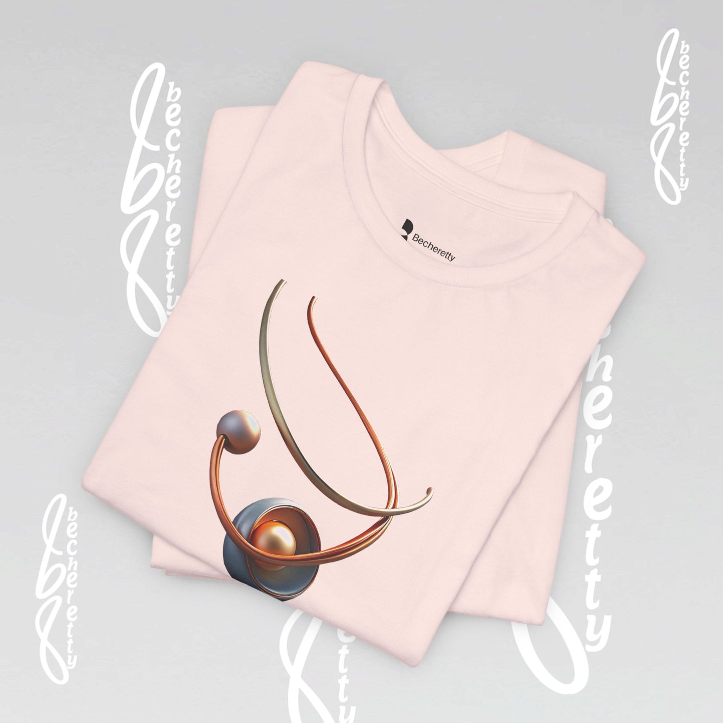 Artistic Graphic T-Shirt Becheretty - Stylish Necklace Design - Casual Wear, Gift for Art Lovers, Summer Fashion, Everyday Comfort