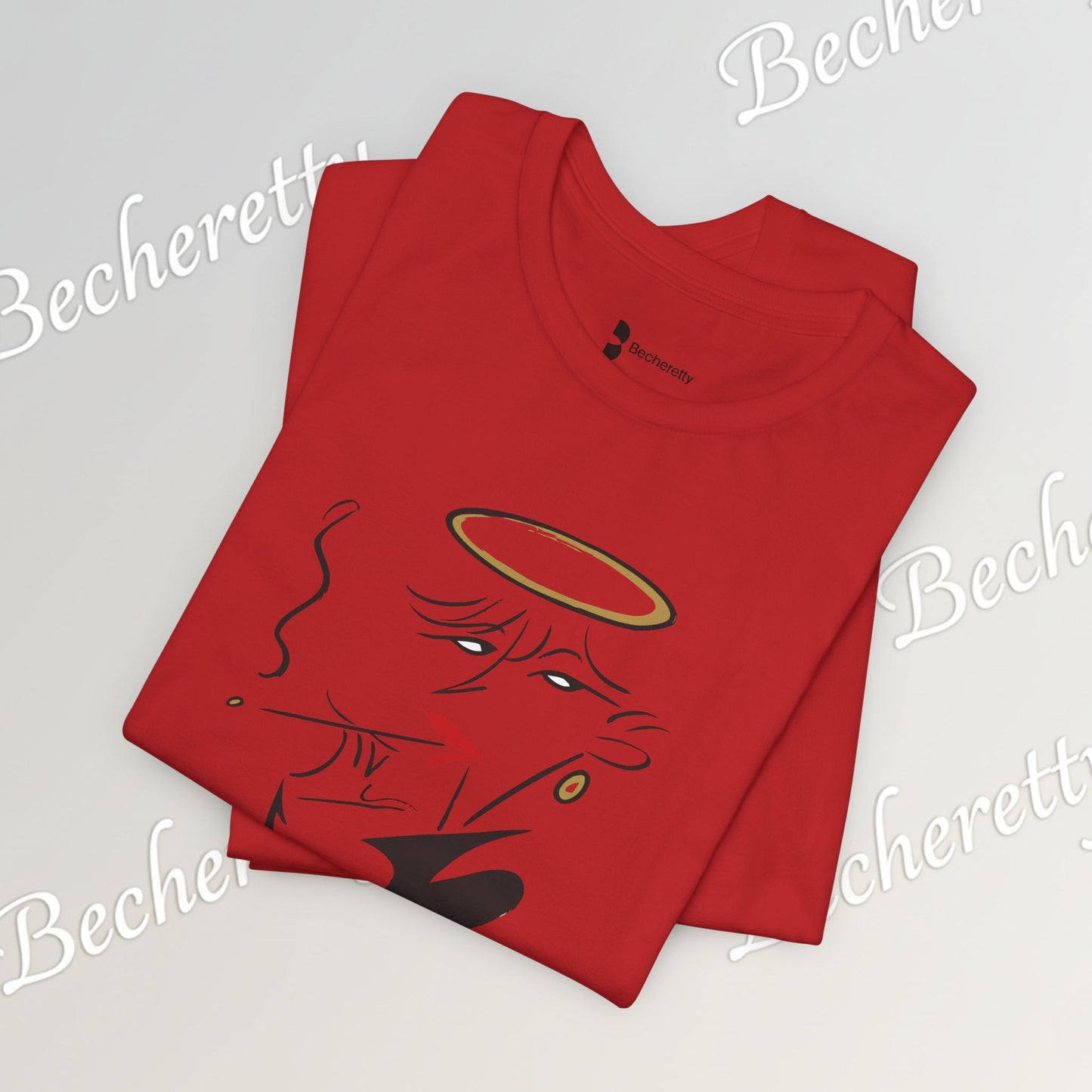 "Fallen Angel" Abstract Line Art Graphic Tee Becheretty - Channel your inner rebel with a touch of divine style