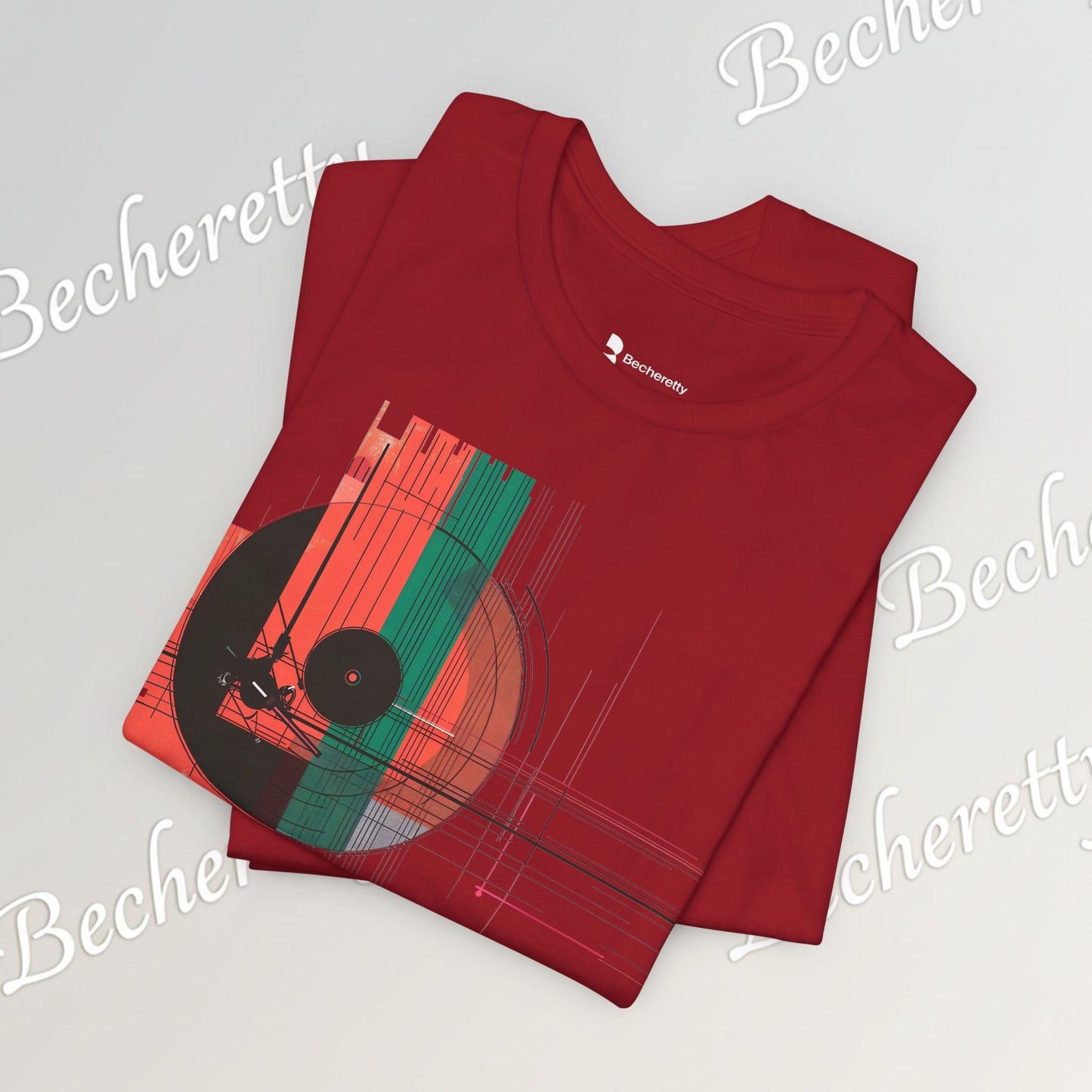 Minimalist Cubist Vinyl Tee - Art Graphic Becheretty - Spin your style in a new direction.