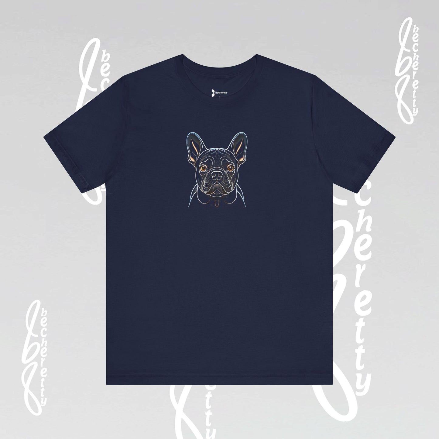 Dog Lovers Tee "Frenchie" Art Graphic Becheretty - Special gift for French Bulldog owners - Casual Wear