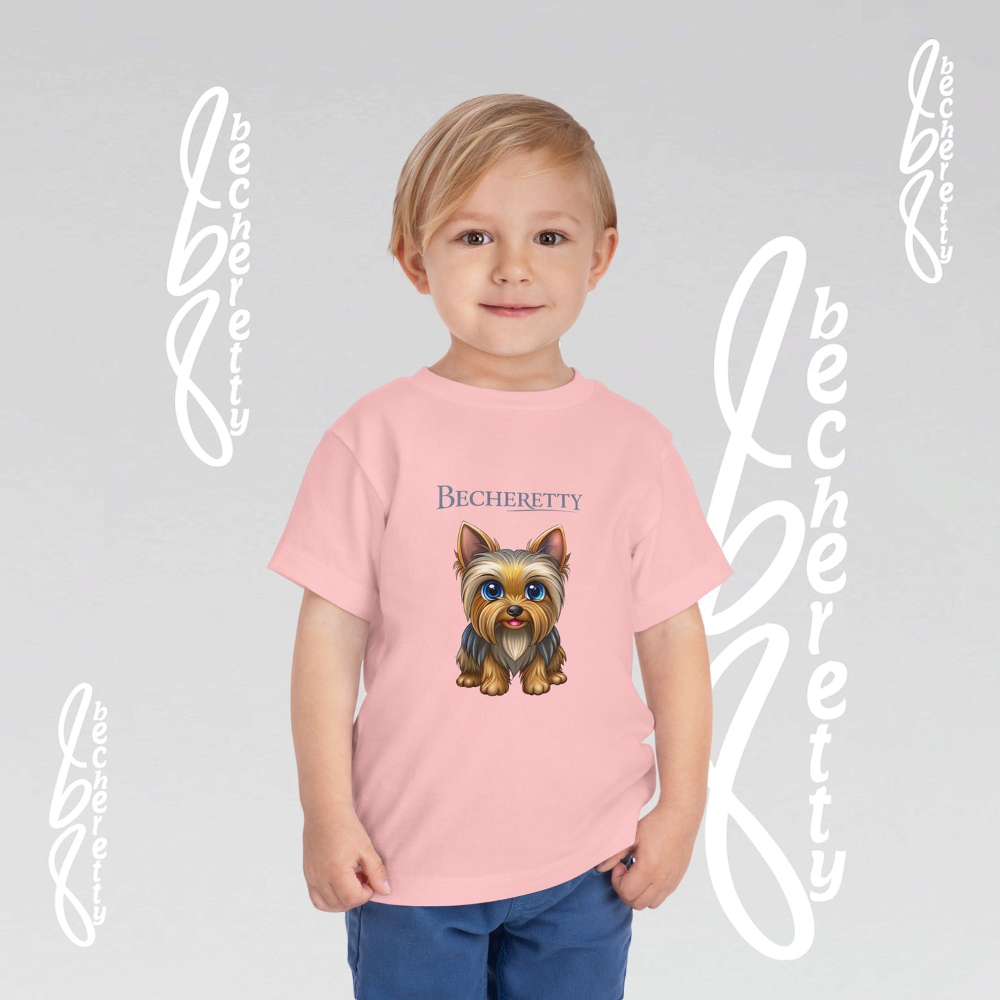 Toddler T-Shirt short sleeve - Cute Yorkie Graphic Becheretty - Perfect for Yorkie Lovers