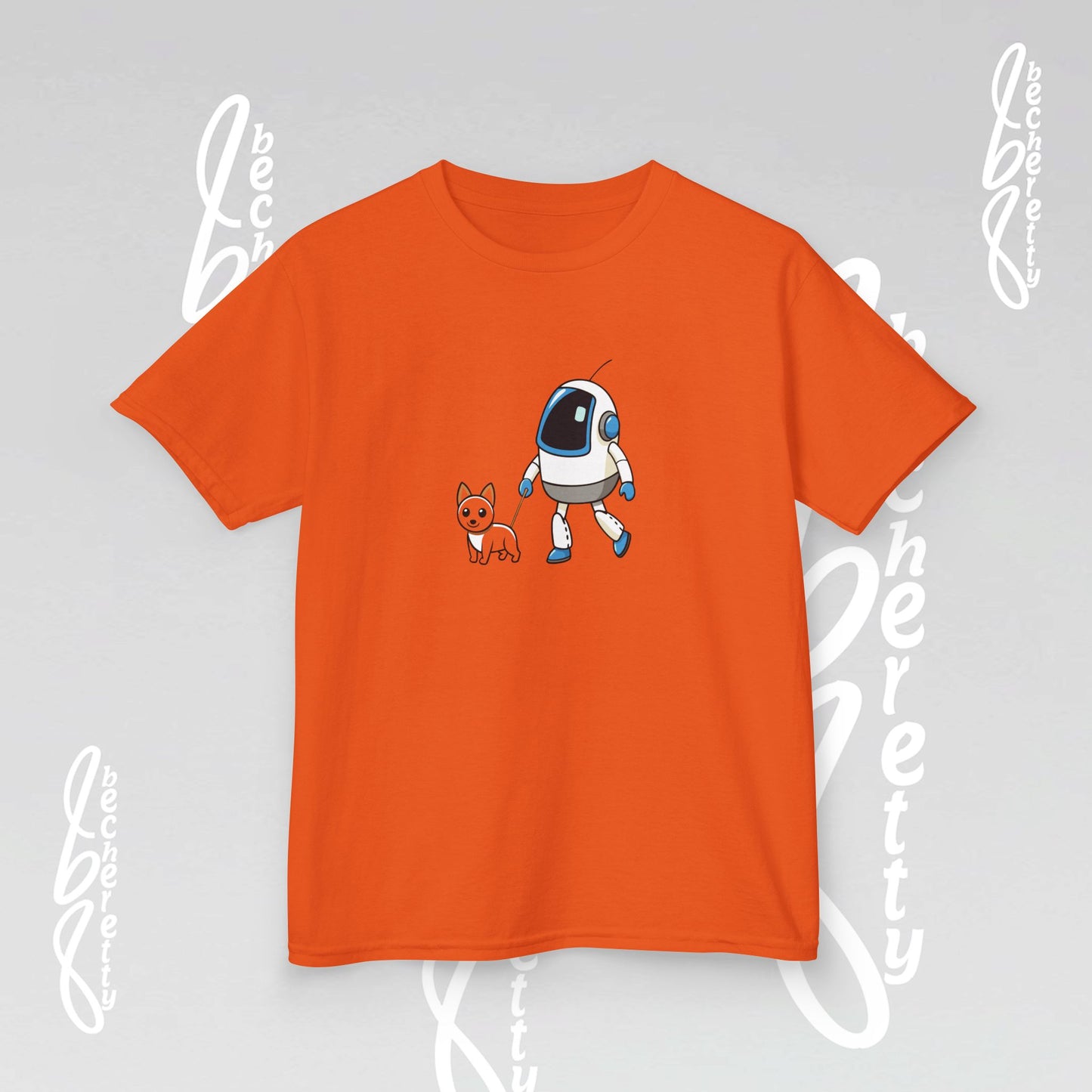 Cute Kids Robot & Dog Tee for Youth - Graphic Becheretty - Gift for Children - Kids Casual Wear