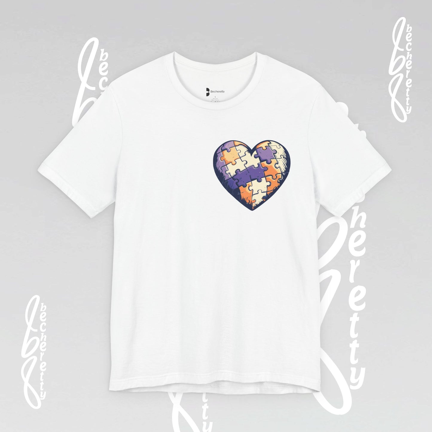 Artistic Puzzle Heart Tee - Autism Awareness Graphic Shirt