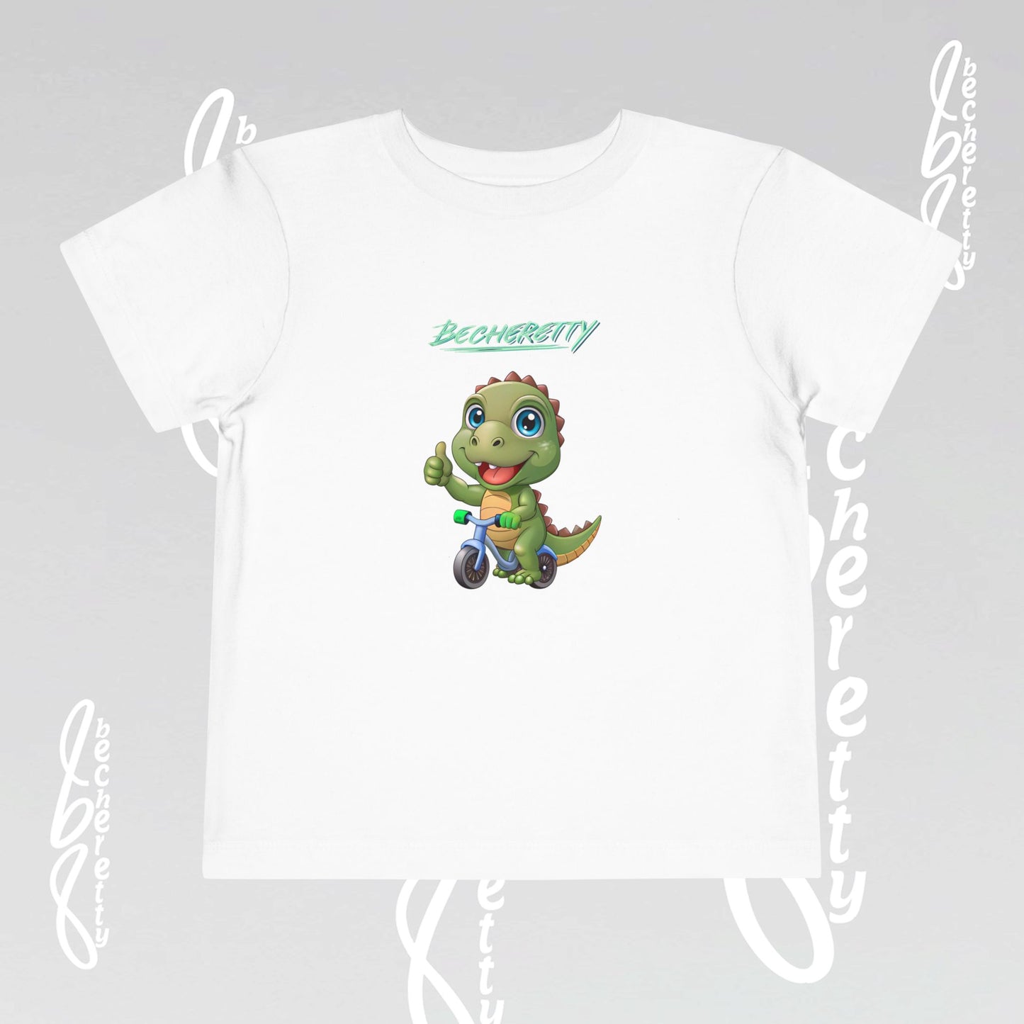 Toddler T-Shirt with a Cute Dino - Becheretty Playful Design Tee - Birthday Gift Idea