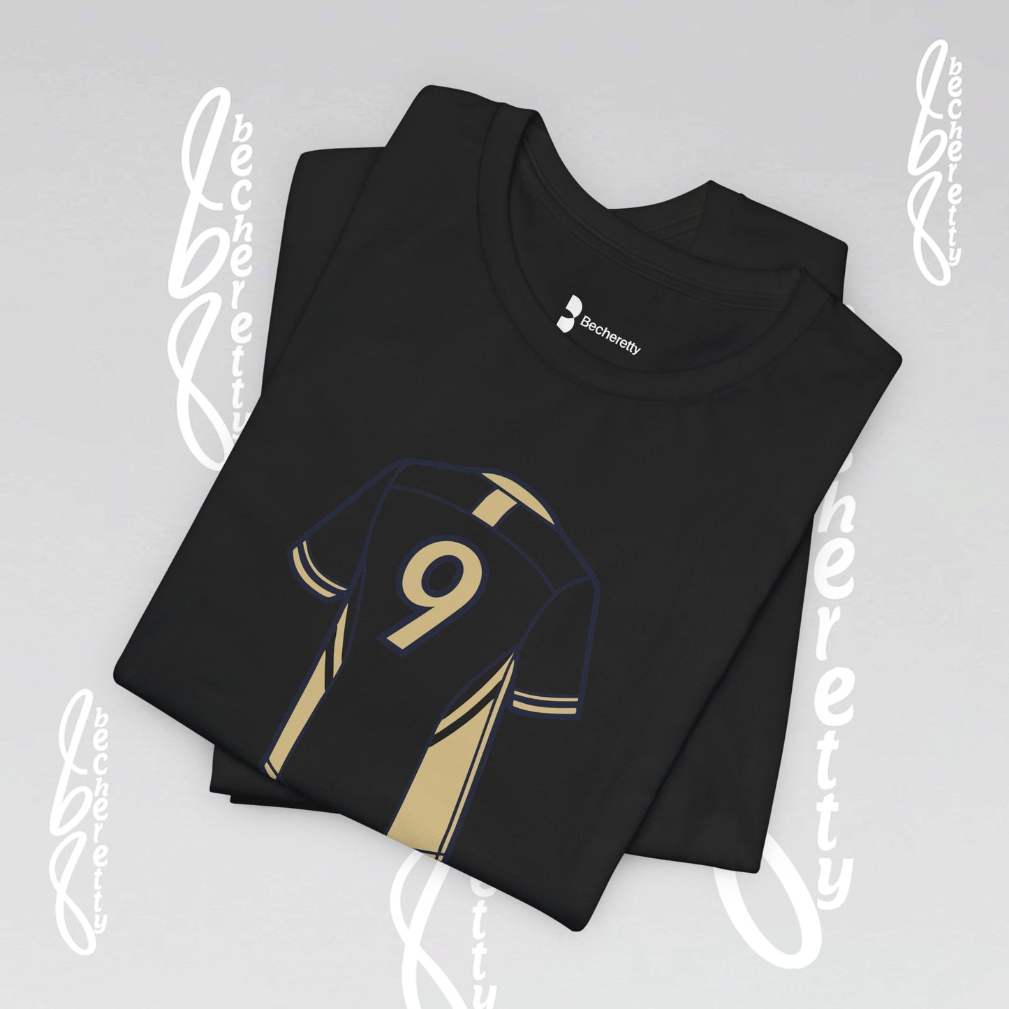 Soccer T-Shirt - Number 9 - Minimalist Graphic Becheretty - Athletic apparel - Everyday Fashion