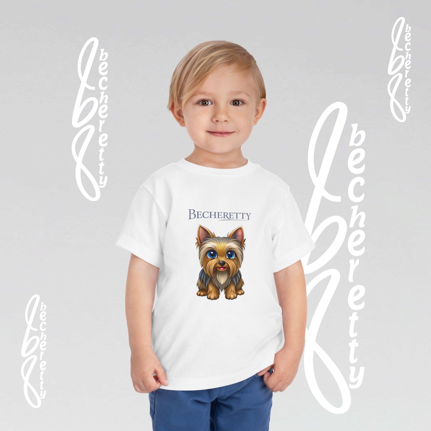 Toddler T-Shirt short sleeve - Cute Yorkie Graphic Becheretty - Perfect for Yorkie Lovers