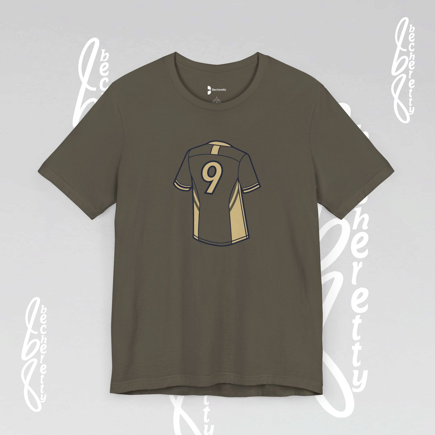 Soccer T-Shirt - Number 9 - Minimalist Graphic Becheretty - Athletic apparel - Everyday Fashion