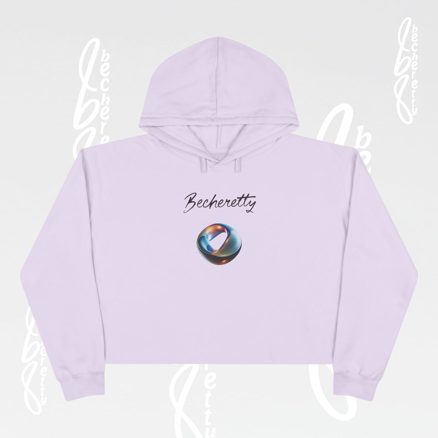Chic Graphic Crop Hoodie Futuristic Ring - Becheretty Graphic - Stylish Women's Hoodie, Trendy Fashion Sweater, Unique Gift for Her