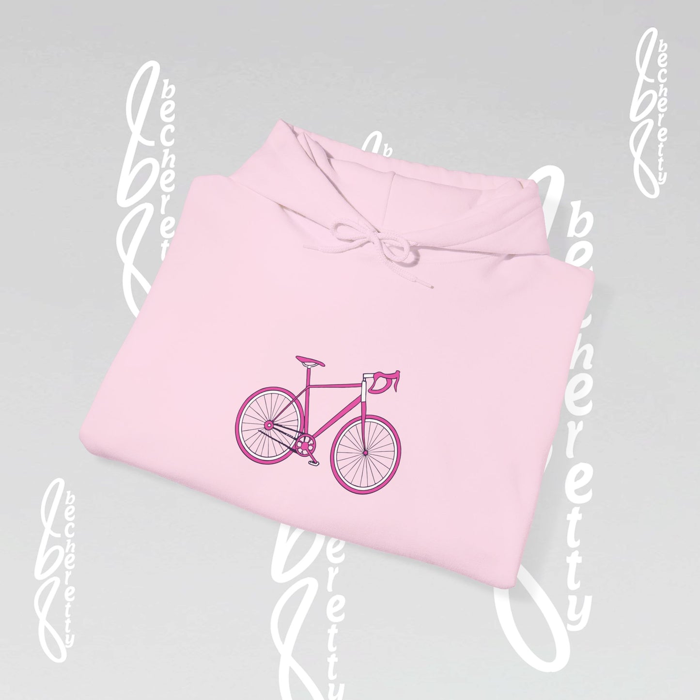 Hoodie Becheretty "Pink Bike "Minimalist Graphic Design" Perfect Gift for Bike Lovers - Casual