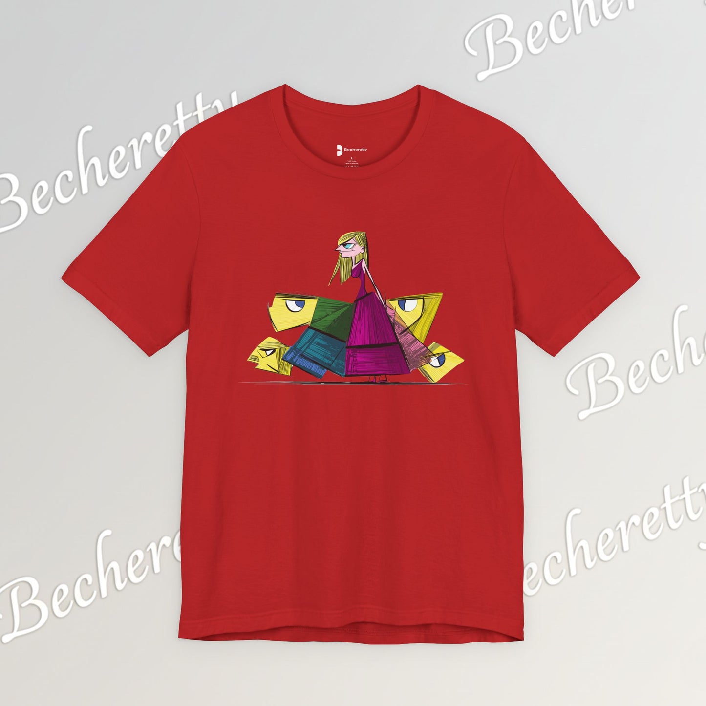 Becheretty "Avant-Garde Muse" Abstract Graphic Tee - Perfect for art lovers and trendsetters