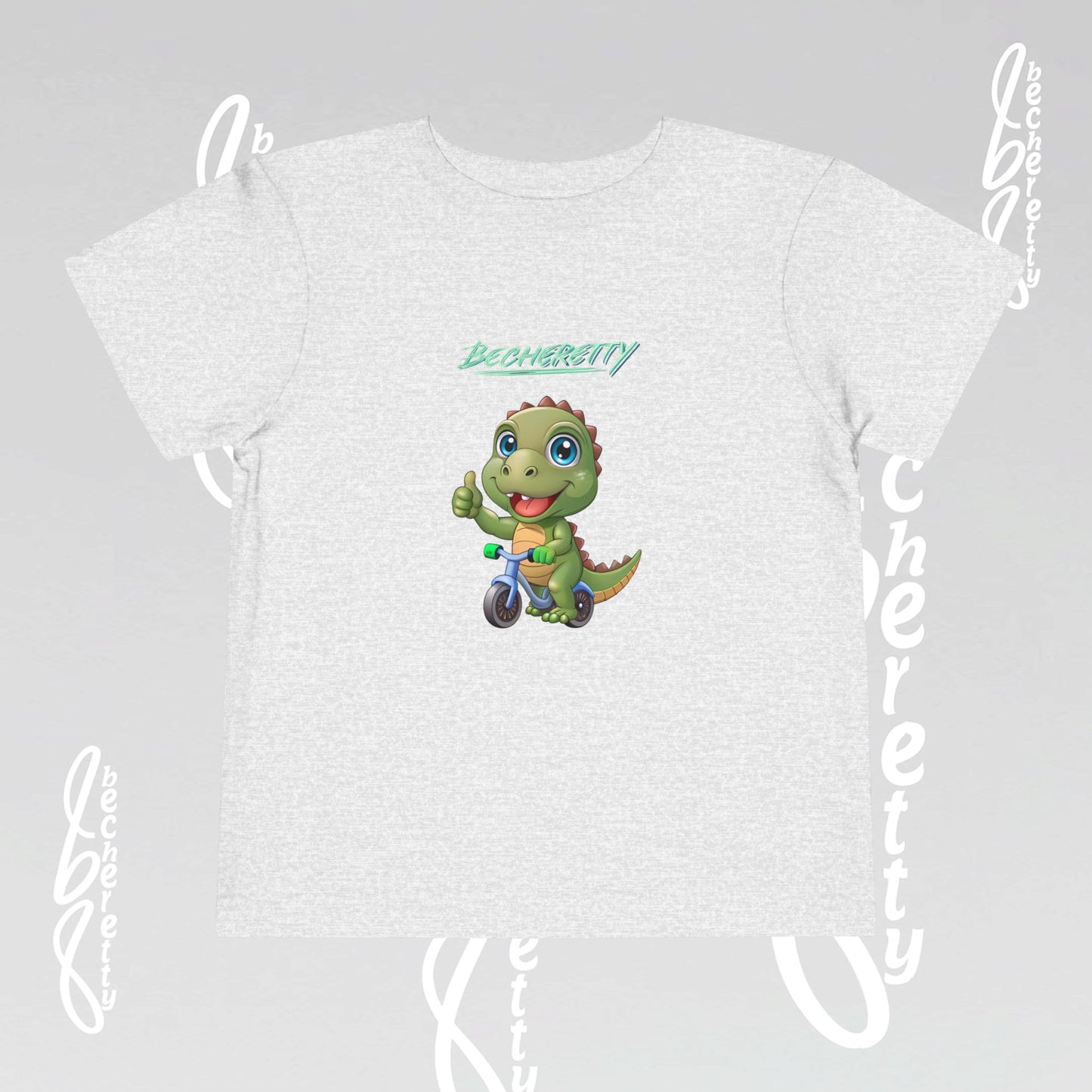 Toddler T-Shirt with a Cute Dino - Becheretty Playful Design Tee - Birthday Gift Idea