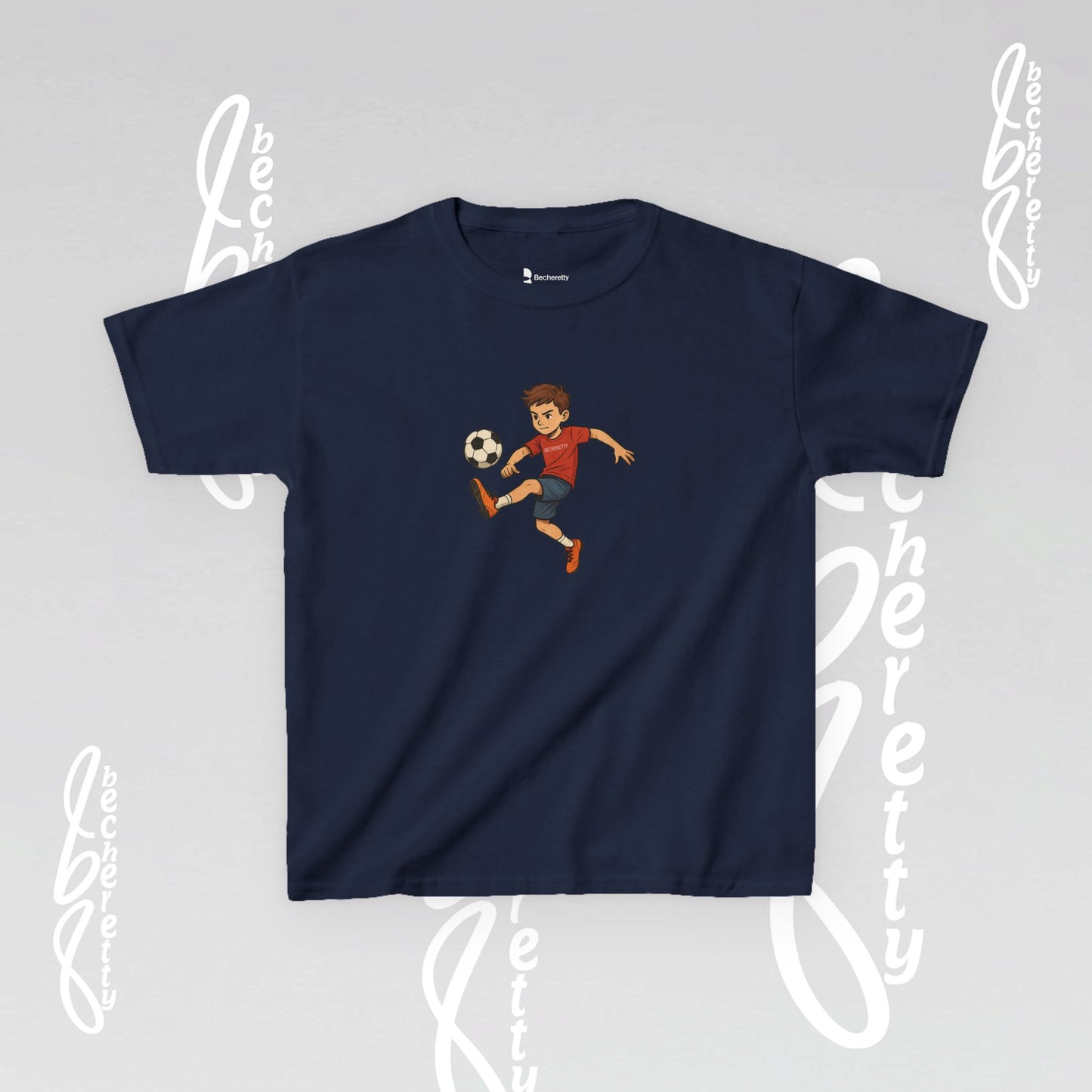 Kids Soccer Tee - Becheretty - Perfect for Sports Fans, Birthday Gifts, Team Outfits, Playdates, Summer Fun