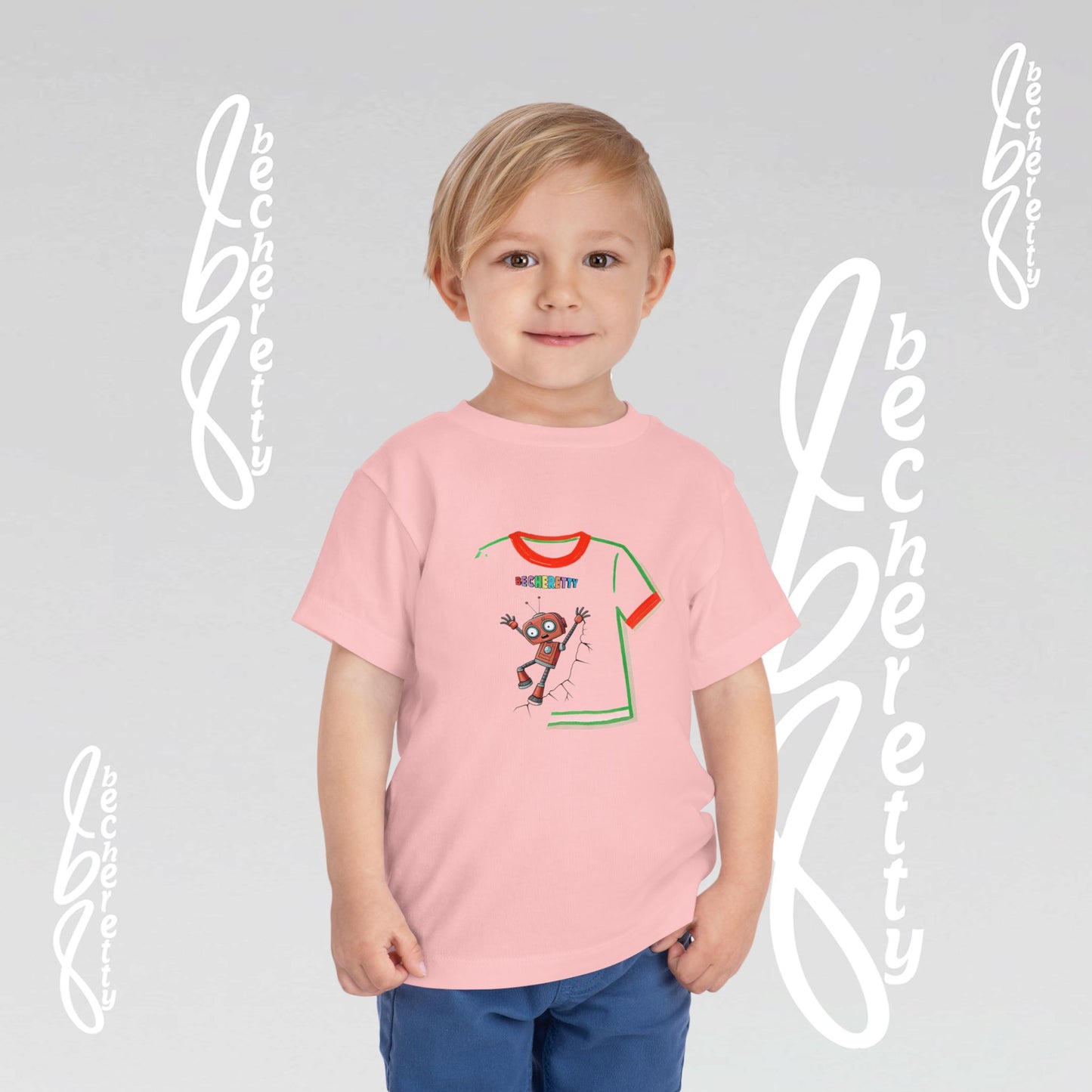 Toddler T-Shirt - Funny Robot Character Becheretty - Casual Kids outfit