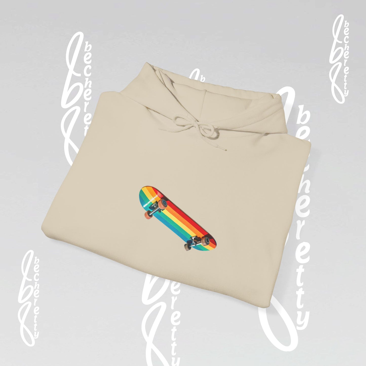 Rainbow Skateboard Graphic Hoodie Becheretty - Unisex - Perfect Gift for Skaters Lovers