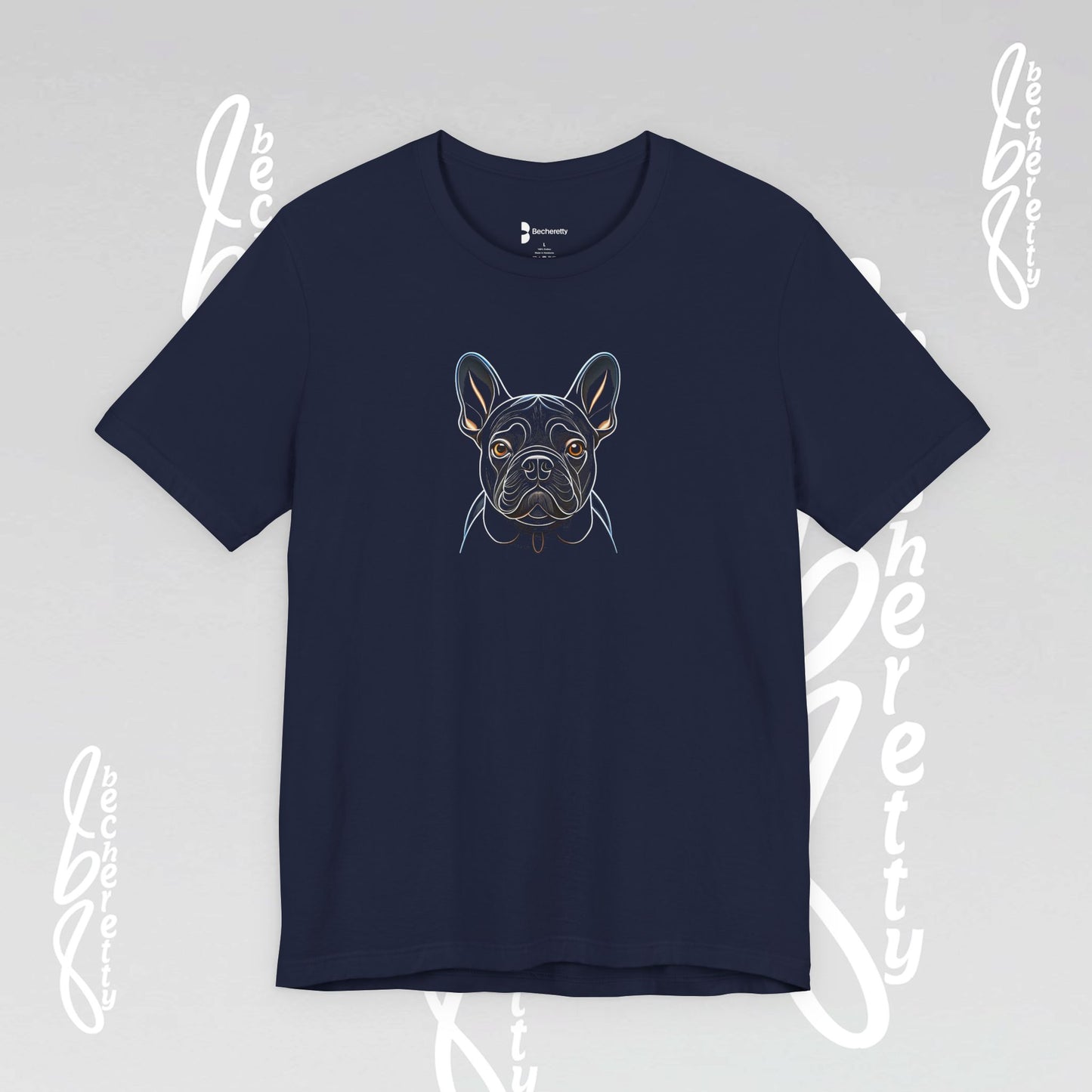 Dog Lovers Tee "Frenchie" Art Graphic Becheretty - Special gift for French Bulldog owners - Casual Wear