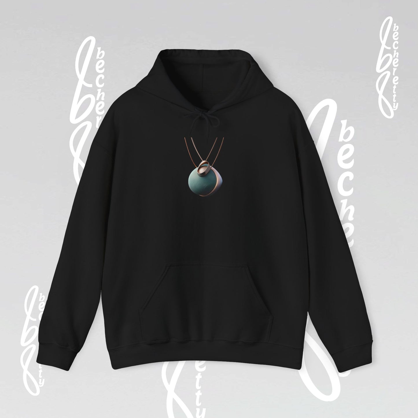 Futuristic Necklace - Graphic Hoodie Becheretty - Unisex, Original Gift for Friends