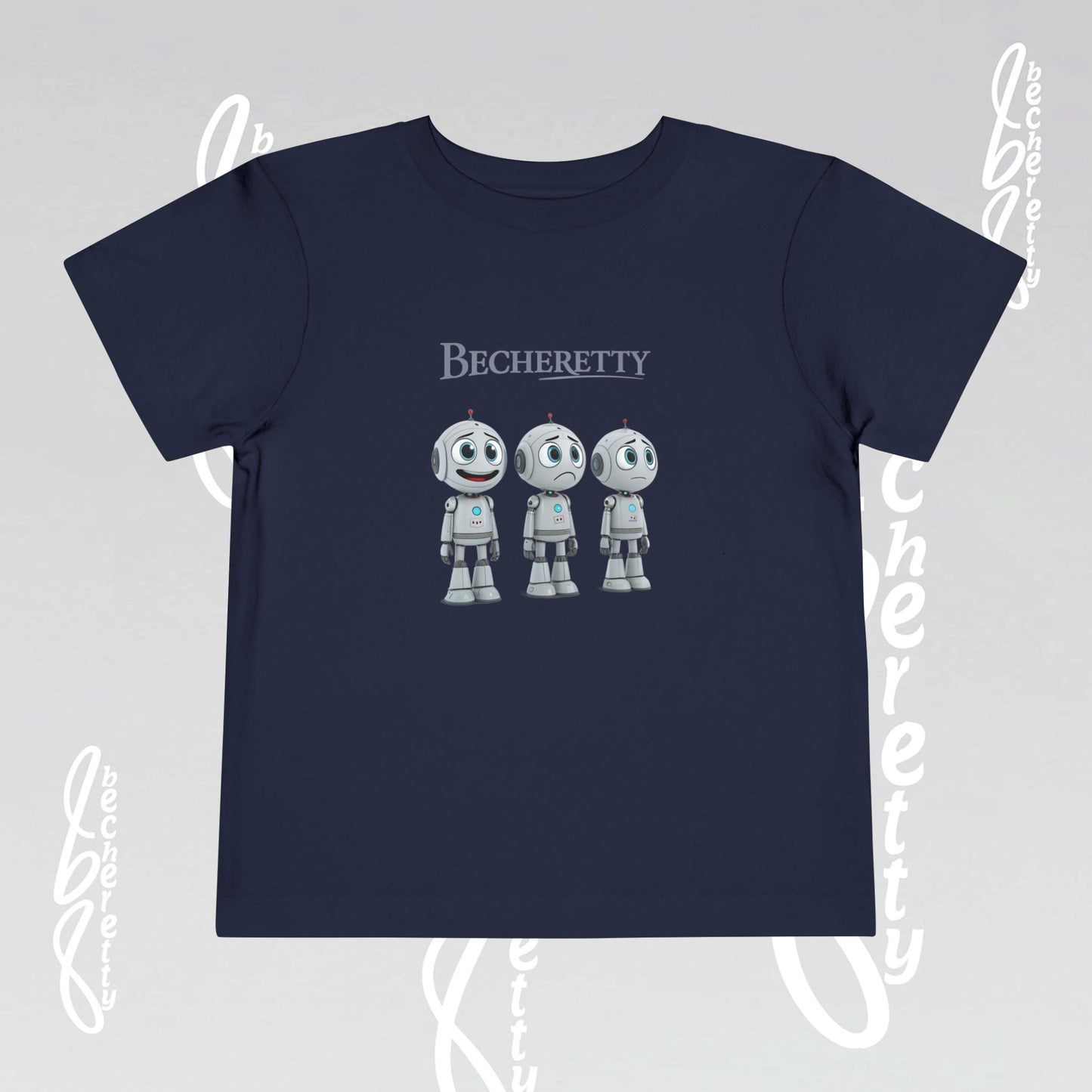 Graphic Toddler Short Sleeve T-Shirt - Funny Robots - Becheretty