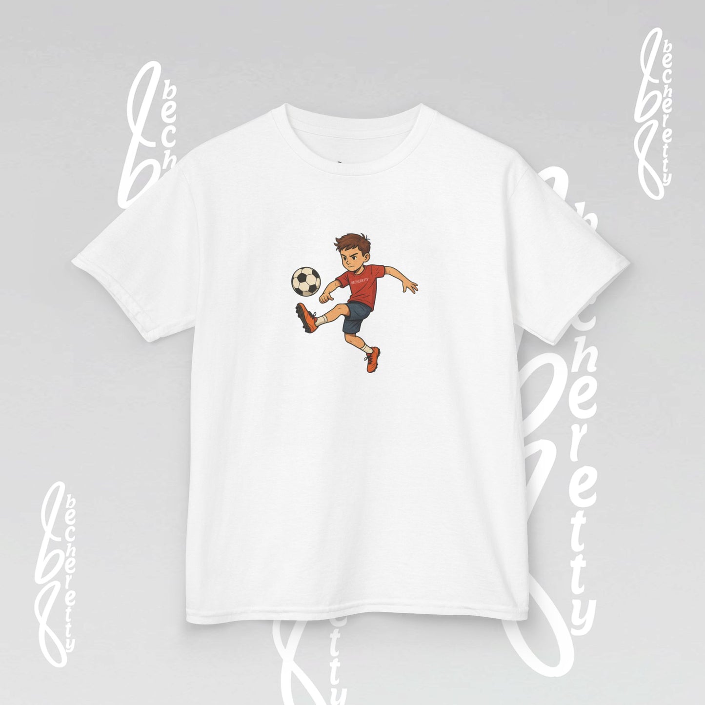 Kids Soccer Tee - Becheretty - Perfect for Sports Fans, Birthday Gifts, Team Outfits, Playdates, Summer Fun