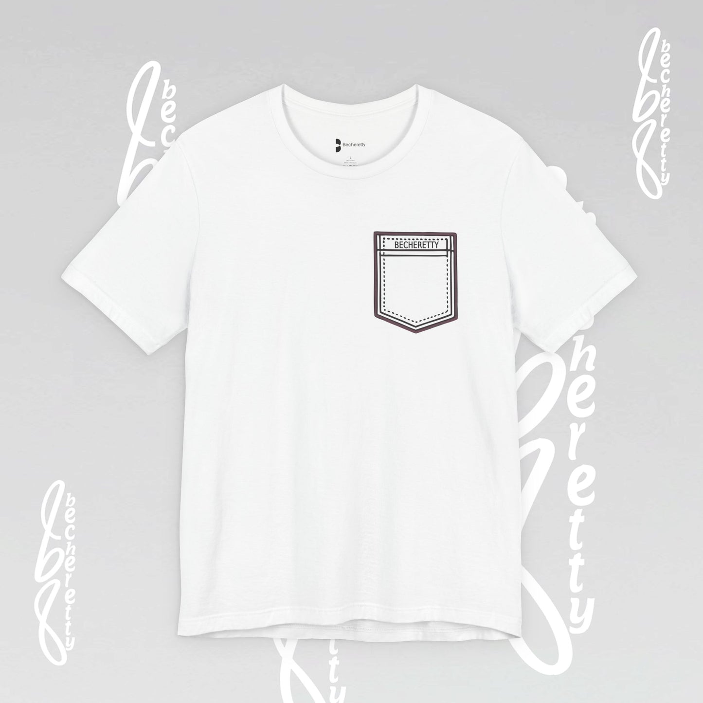 Becheretty Pocket - Minimalistic T-Shirt Desing - Unisex - Casual Wear
